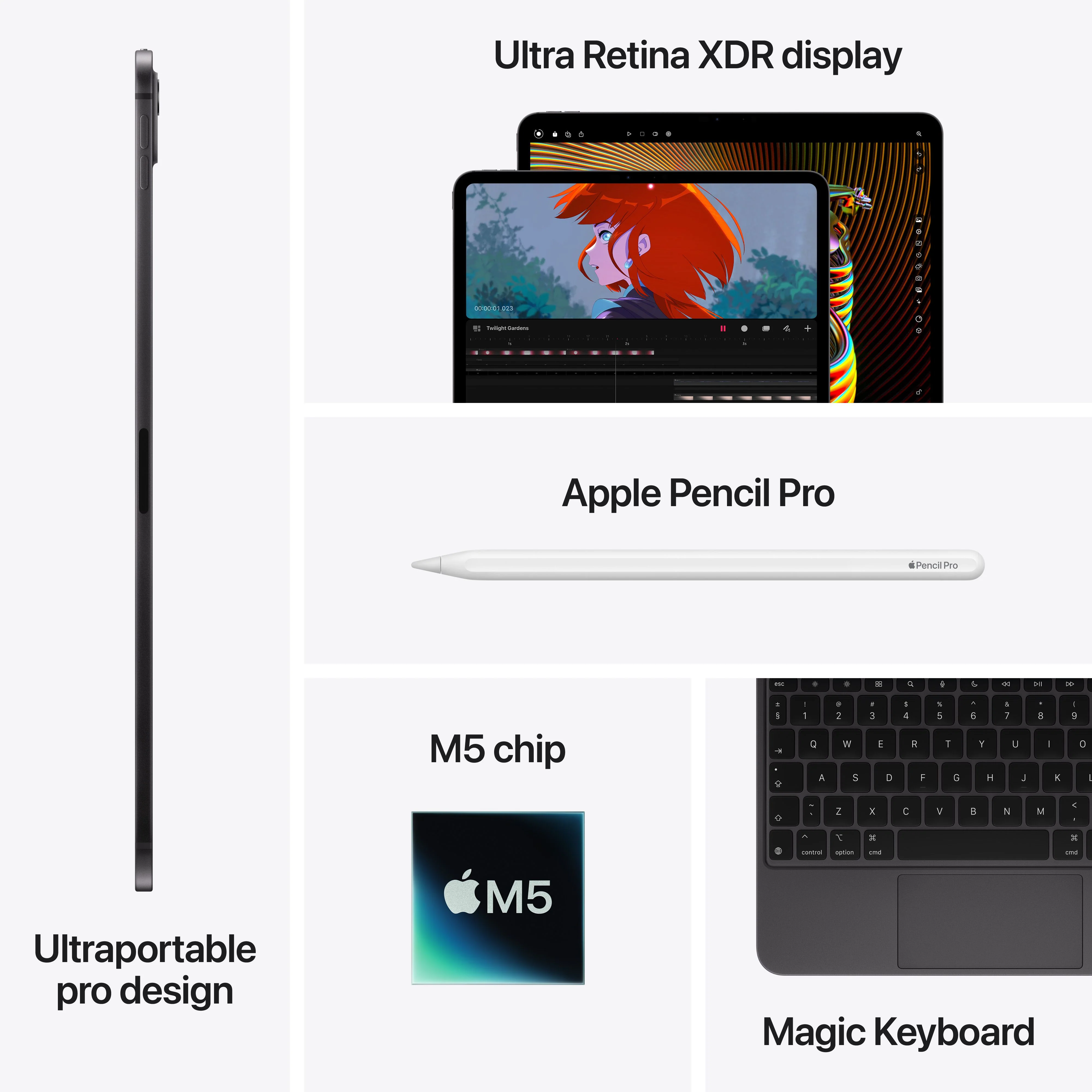 11‑inch iPad Pro Wi-Fi 512 GB Standaardglas - Spacezwart (M5) - Image 8