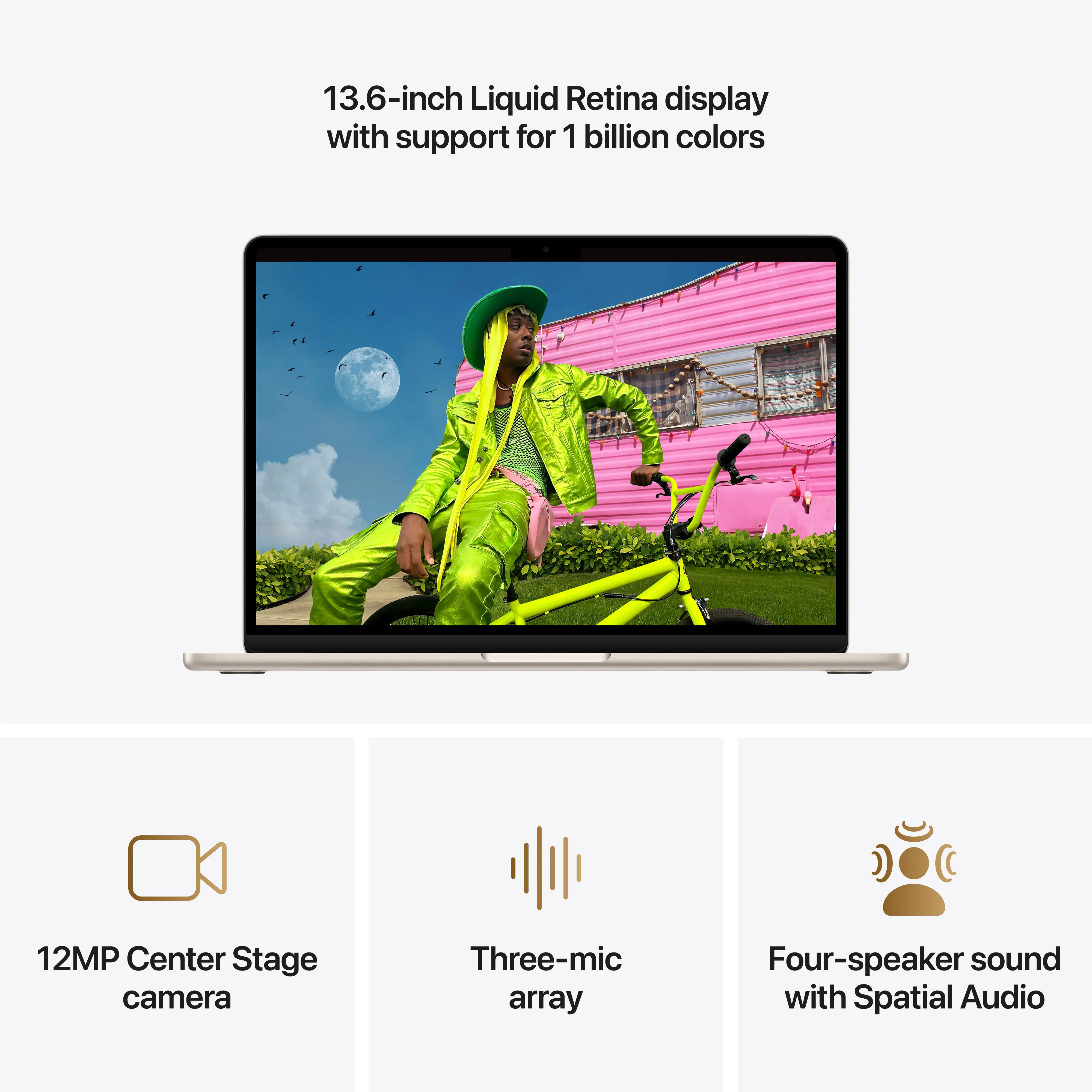 13-inch MacBook Air: Apple M5-chip met 10‑Core CPU en 10‑Core GPU, 16 GB, 1 TB SSD - Sterrenlicht (Azerty FR) - Image 5