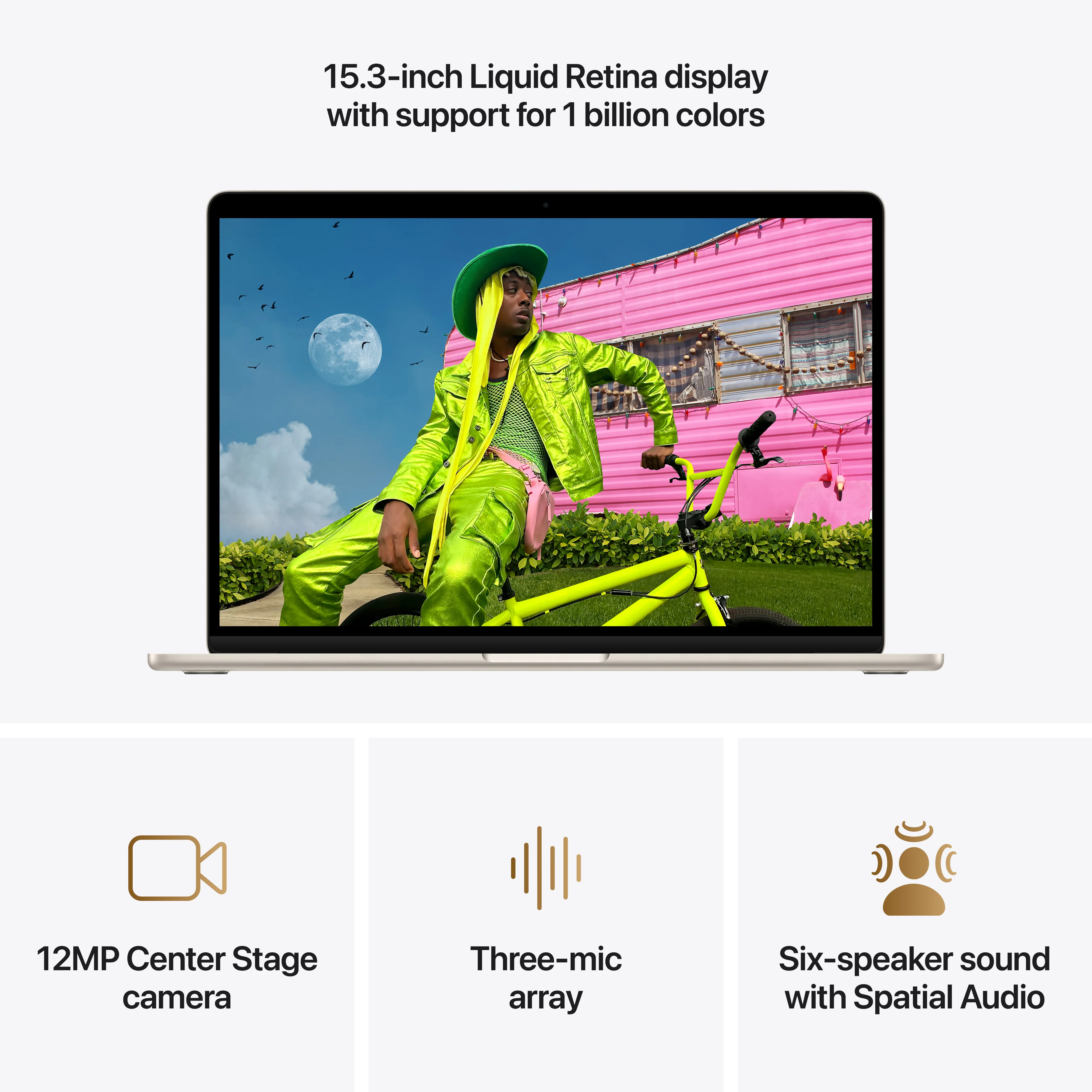15-inch MacBook Air: Apple M5-chip met 10‑Core CPU en 10‑Core GPU, 16 GB, 1 TB SSD - Sterrenlicht (Azerty FR) - Image 5