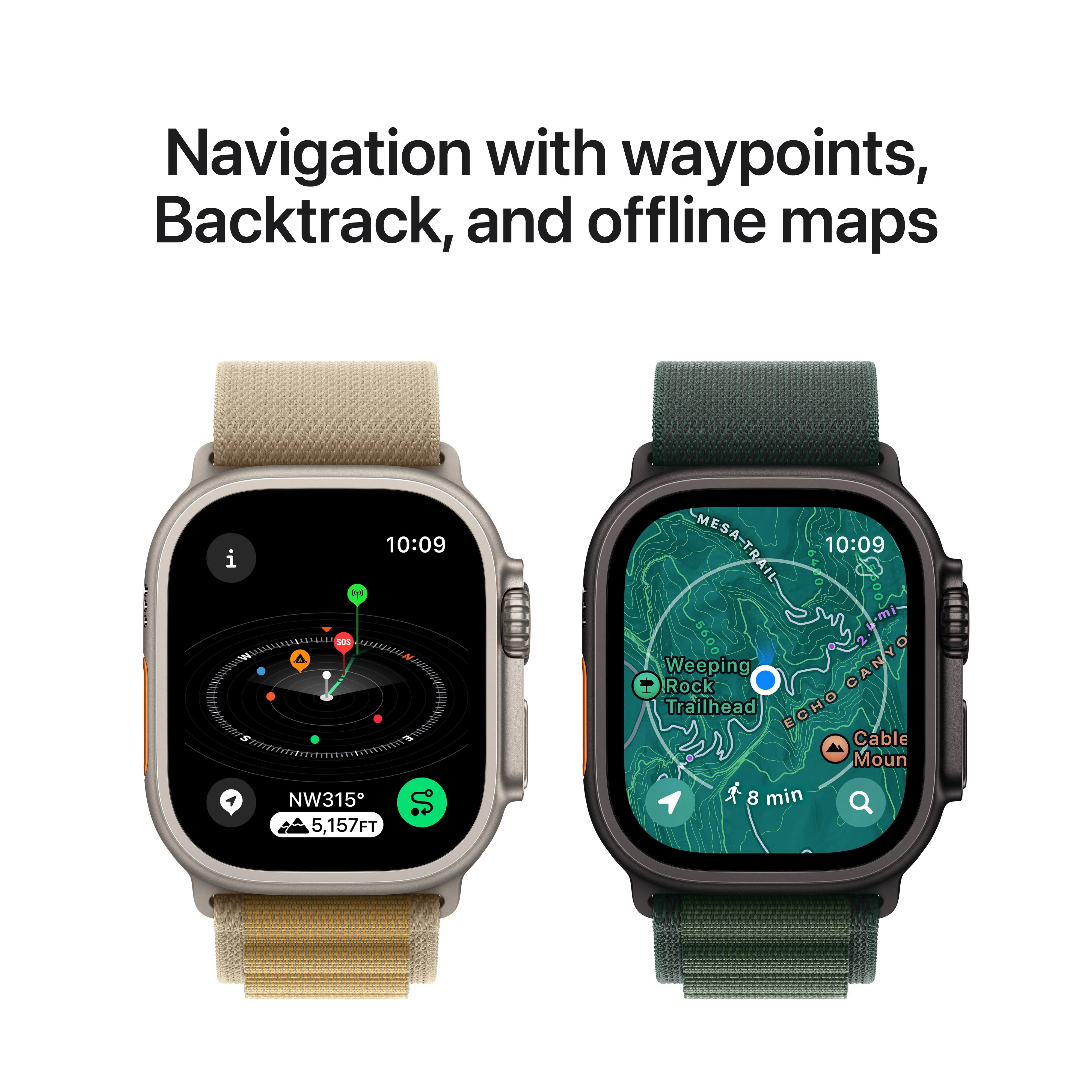 EOL Apple Watch Ultra 2 (GPS + Cellular) • 49-mm kast van zwart titanium • Milanees bandje van zwart titanium - Medium - Image 6