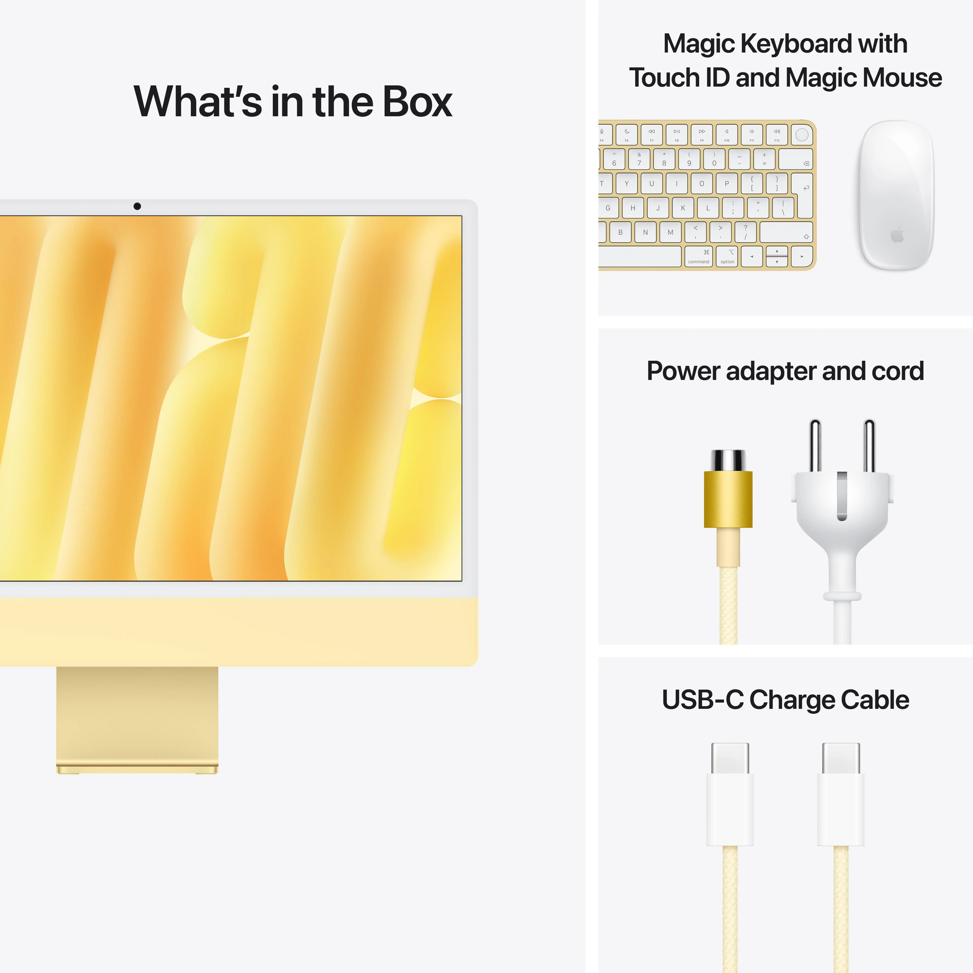CTO 24-inch iMac met Retina 4,5K‑display: Apple M4-chip met 10‑core CPU en 10‑core GPU, 24 GB, 512 GB, Magic Keyboard met Touch ID - Geel (Azerty FR) - Image 9