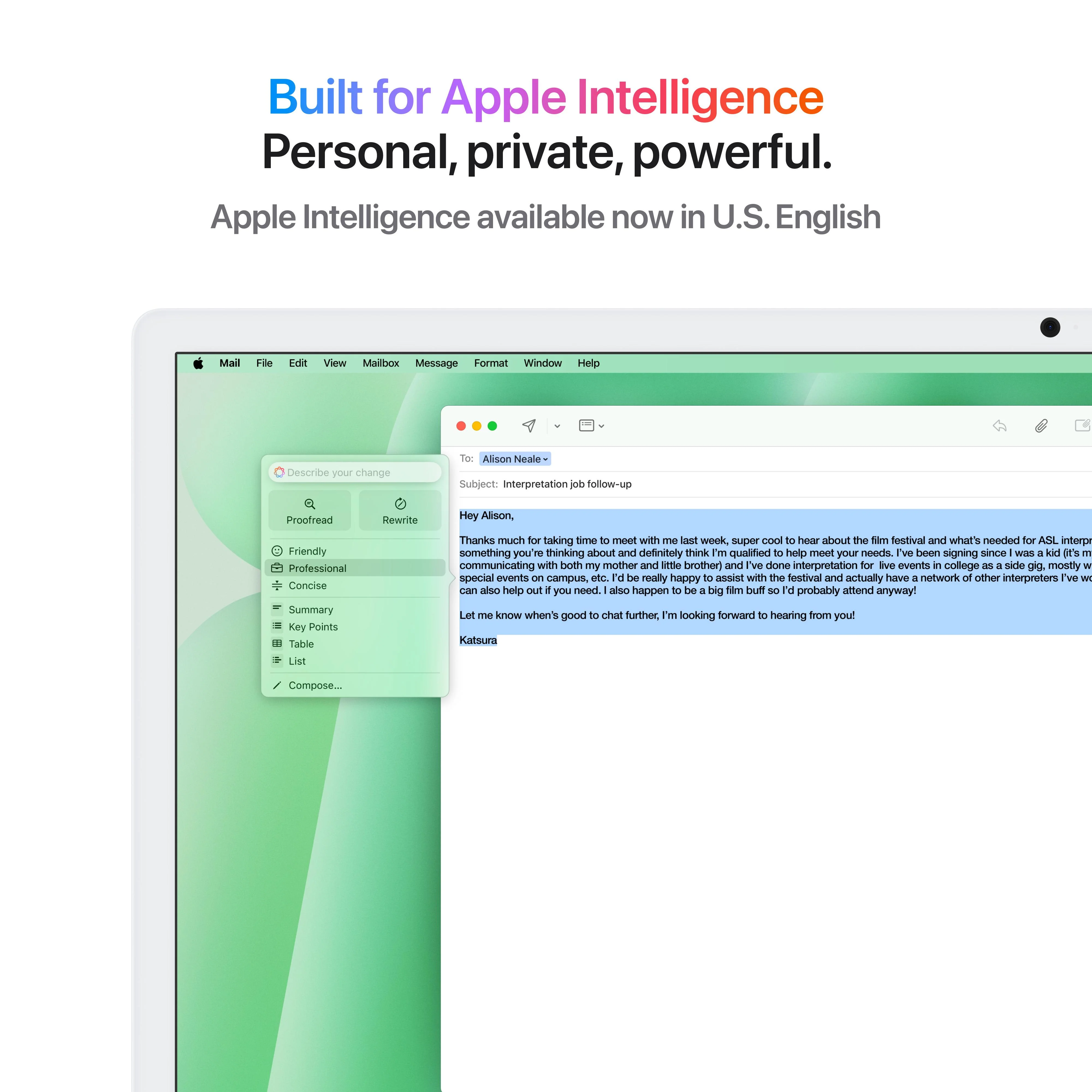 24-inch iMac met Retina 4,5K‑display: Apple M4-chip met 10‑core CPU en 10‑core GPU, 16 GB, 256 GB, Magic Keyboard met Touch ID - Groen (Azerty FR) - Image 5