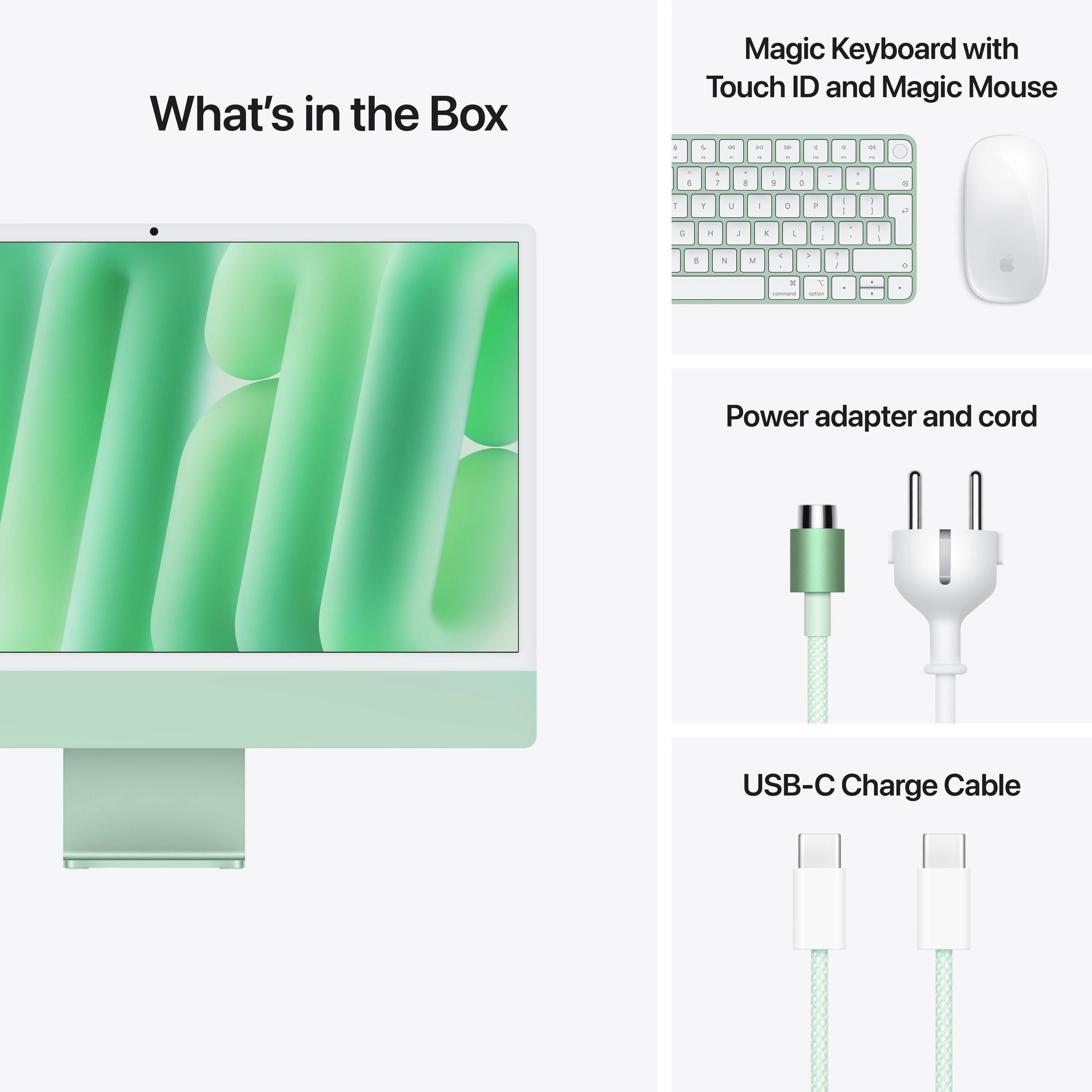 24-inch iMac met Retina 4,5K‑display: Apple M4-chip met 10‑core CPU en 10‑core GPU, 16 GB, 256 GB, Magic Keyboard met Touch ID - Groen (Azerty FR) - Image 9