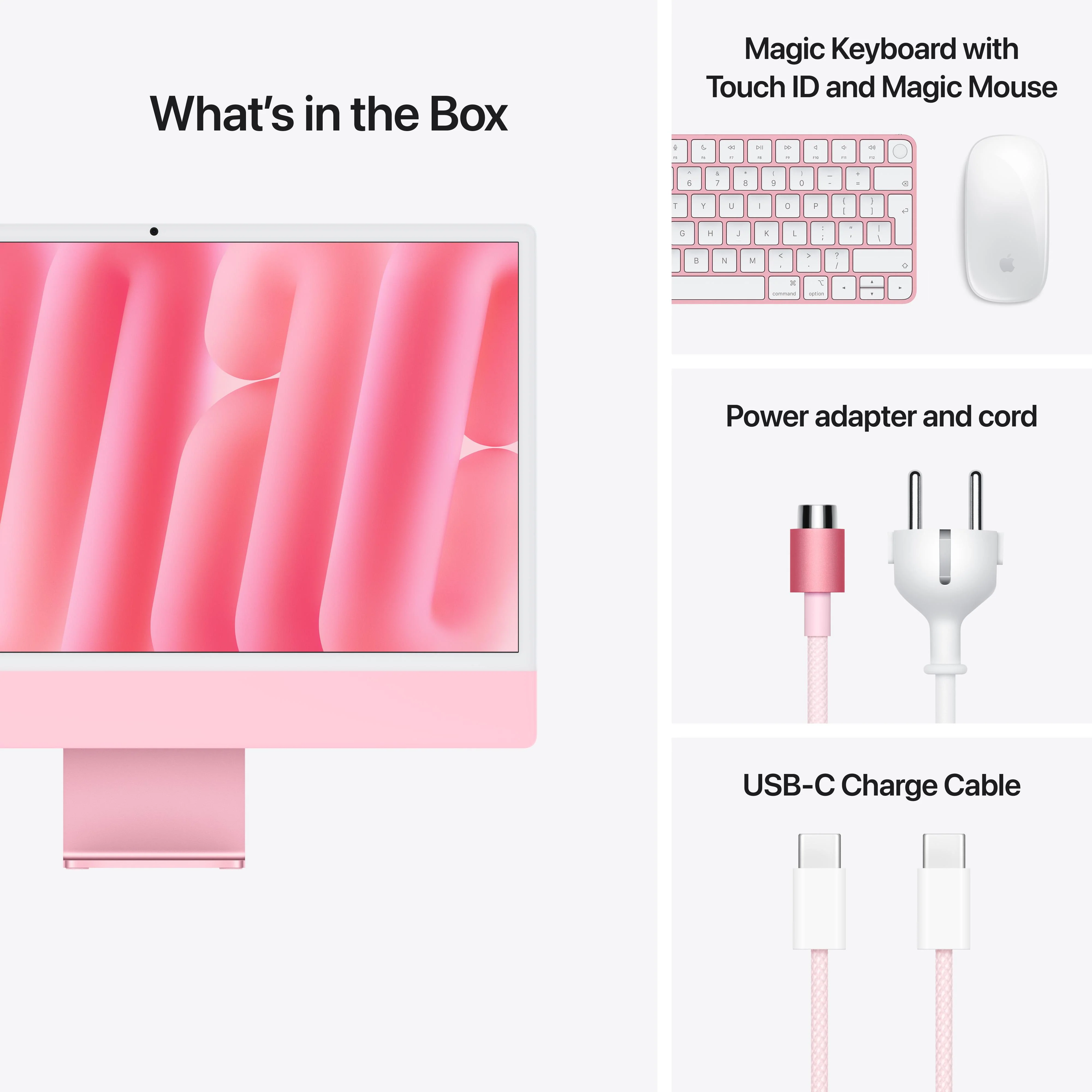 24-inch iMac met Retina 4,5K‑display: Apple M4-chip met 10‑core CPU en 10‑core GPU, 16 GB, 256 GB, Magic Keyboard met Touch ID - Roze (Azerty FR) - Image 9