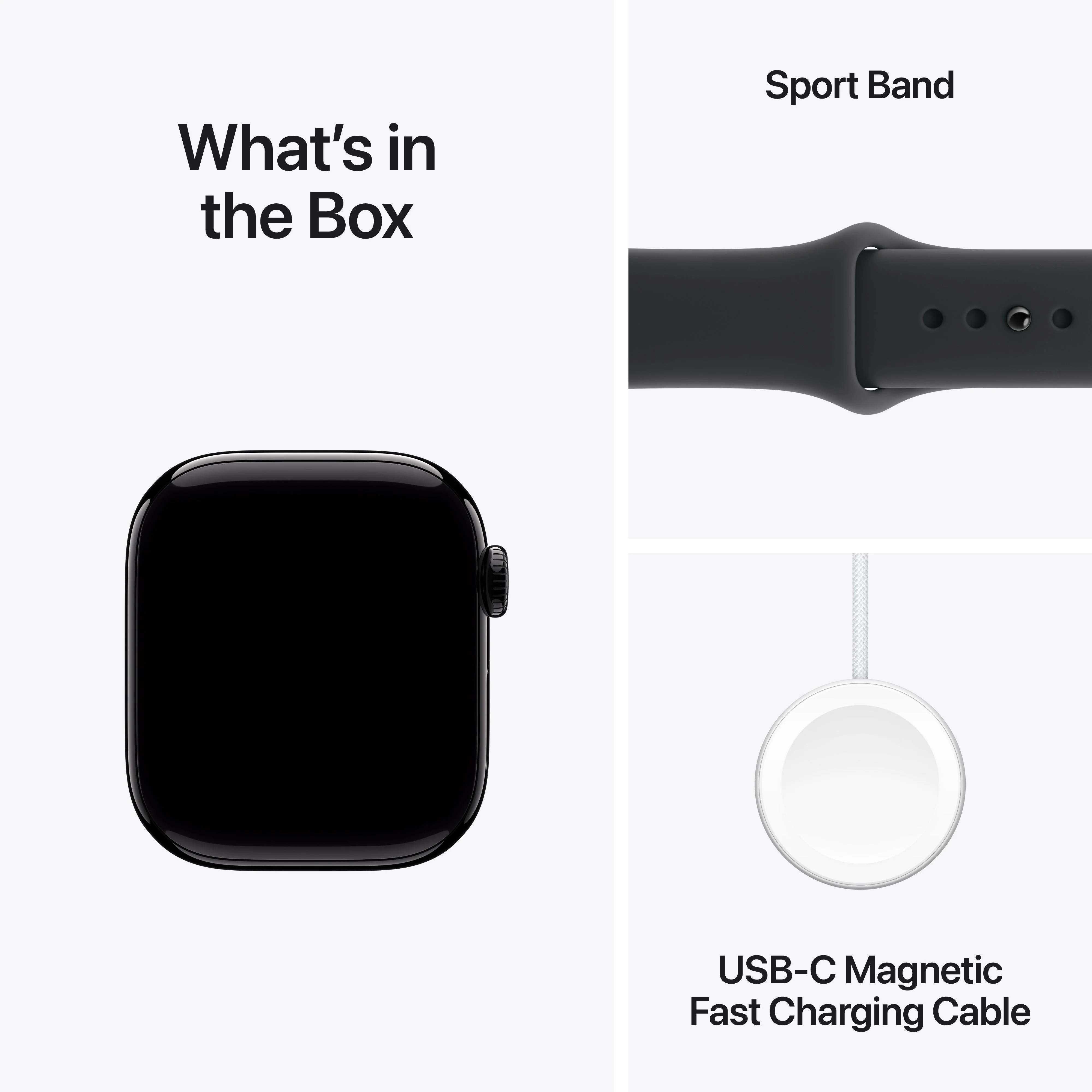 Apple Watch Series 11 (GPS) • 42‑mm kast van gitzwart aluminium • Zwart sportbandje - S/M - Image 8