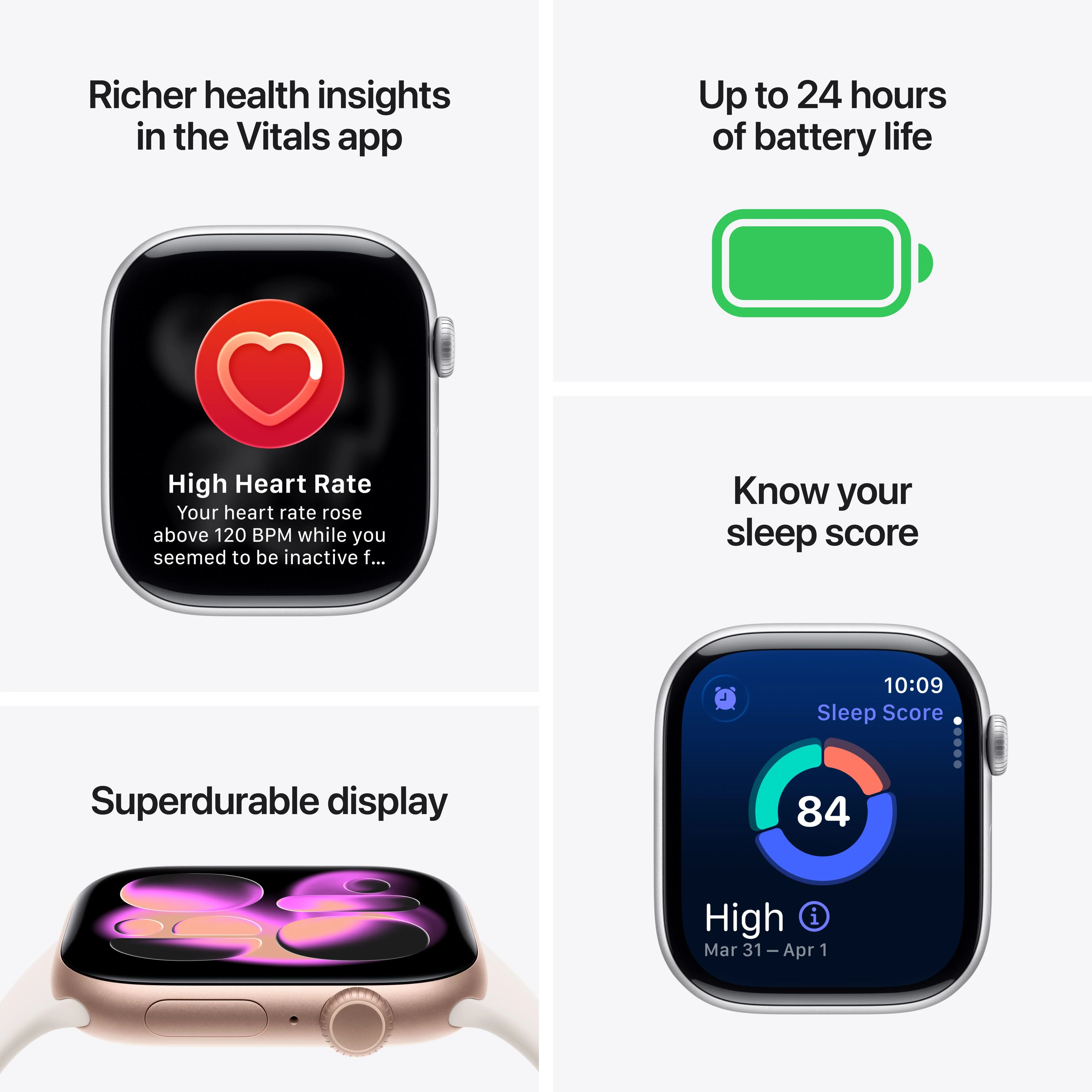 Apple Watch Series 11 (GPS) • 42‑mm kast van roségoudkleurig aluminium • Rosé sportbandje - S/M - Image 3