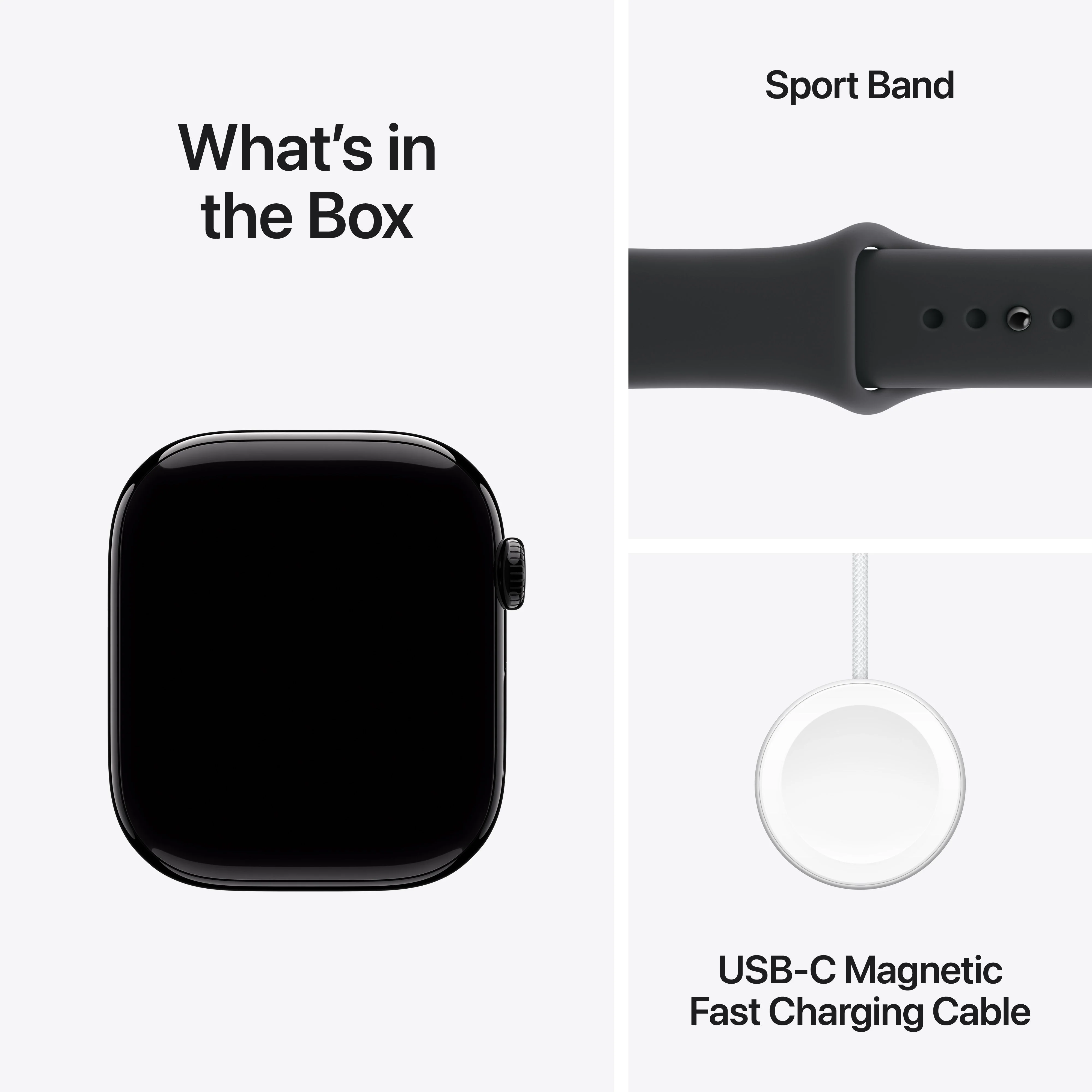Apple Watch Series 11 (GPS) • 46‑mm kast van gitzwart aluminium • Zwart sportbandje - M/L - Image 8