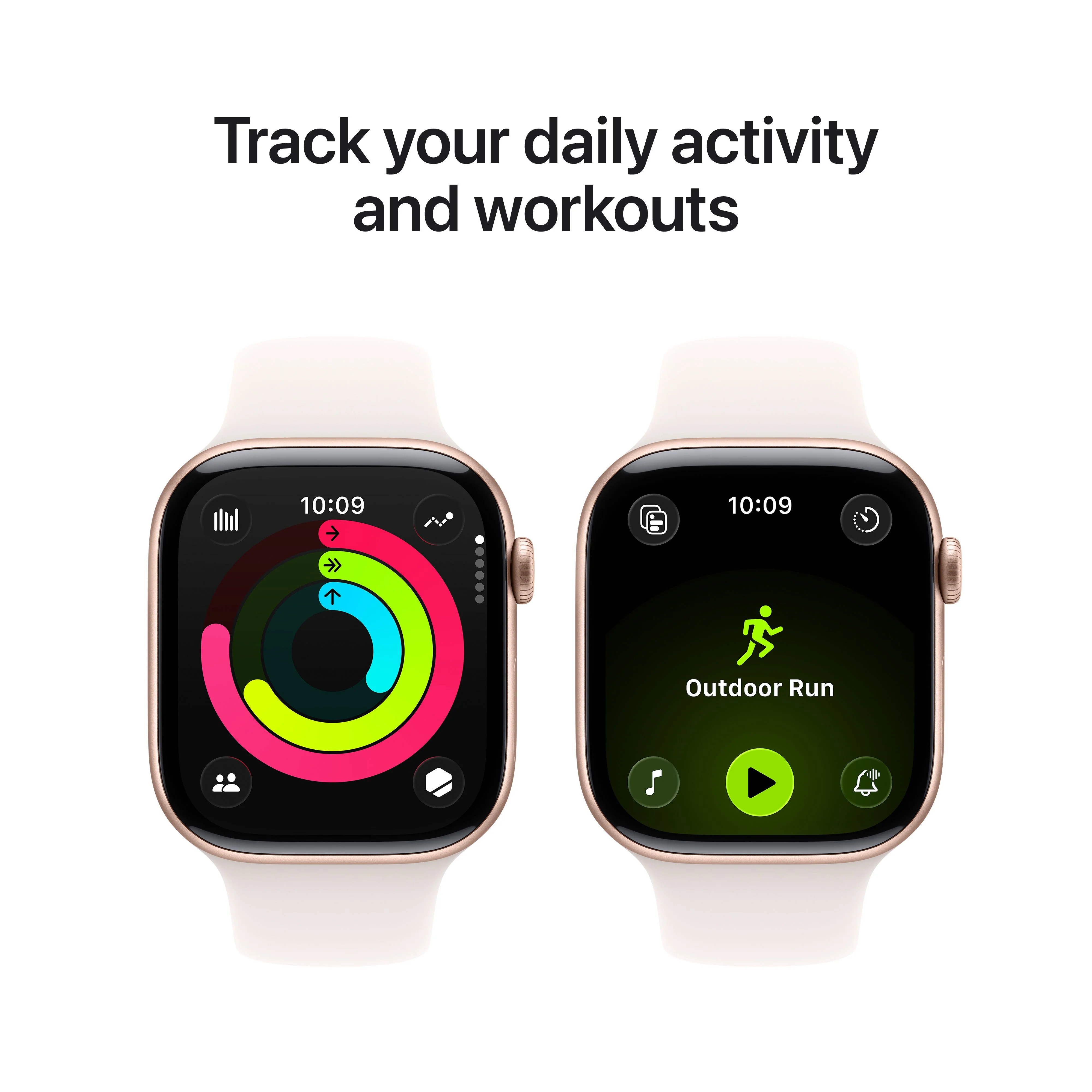 Apple Watch Series 11 (GPS) • 46‑mm kast van roségoudkleurig aluminium • Rosé sportbandje - S/M - Image 4