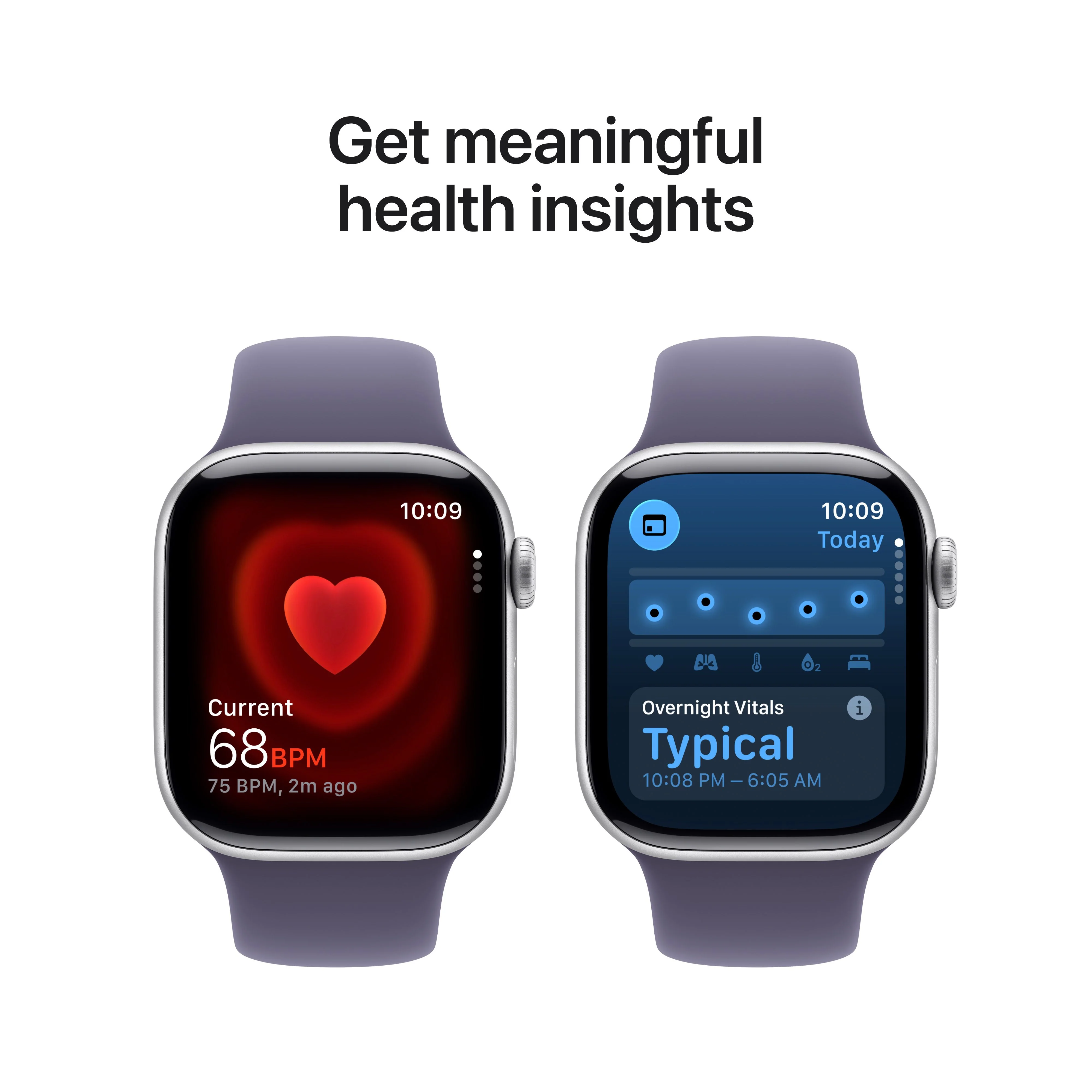 Apple Watch Series 11 (GPS + Cellular) • 42‑mm kast van zilverkleurig aluminium • Zachtpaars sportbandje - M/L - Image 5