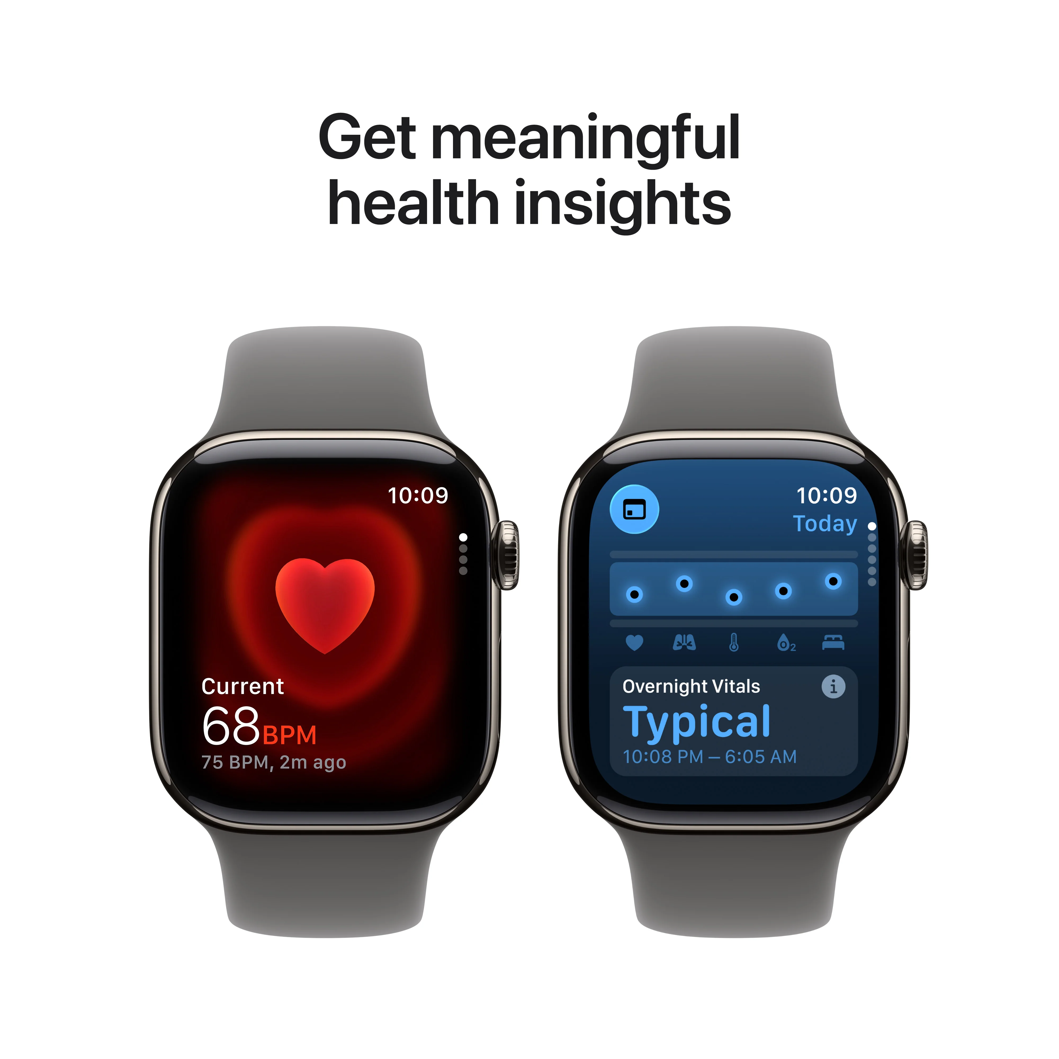 Apple Watch Series 11 (GPS + Cellular) • 42‑mm kast van naturel titanium • Rotsgrijs sportbandje - S/M - Image 5
