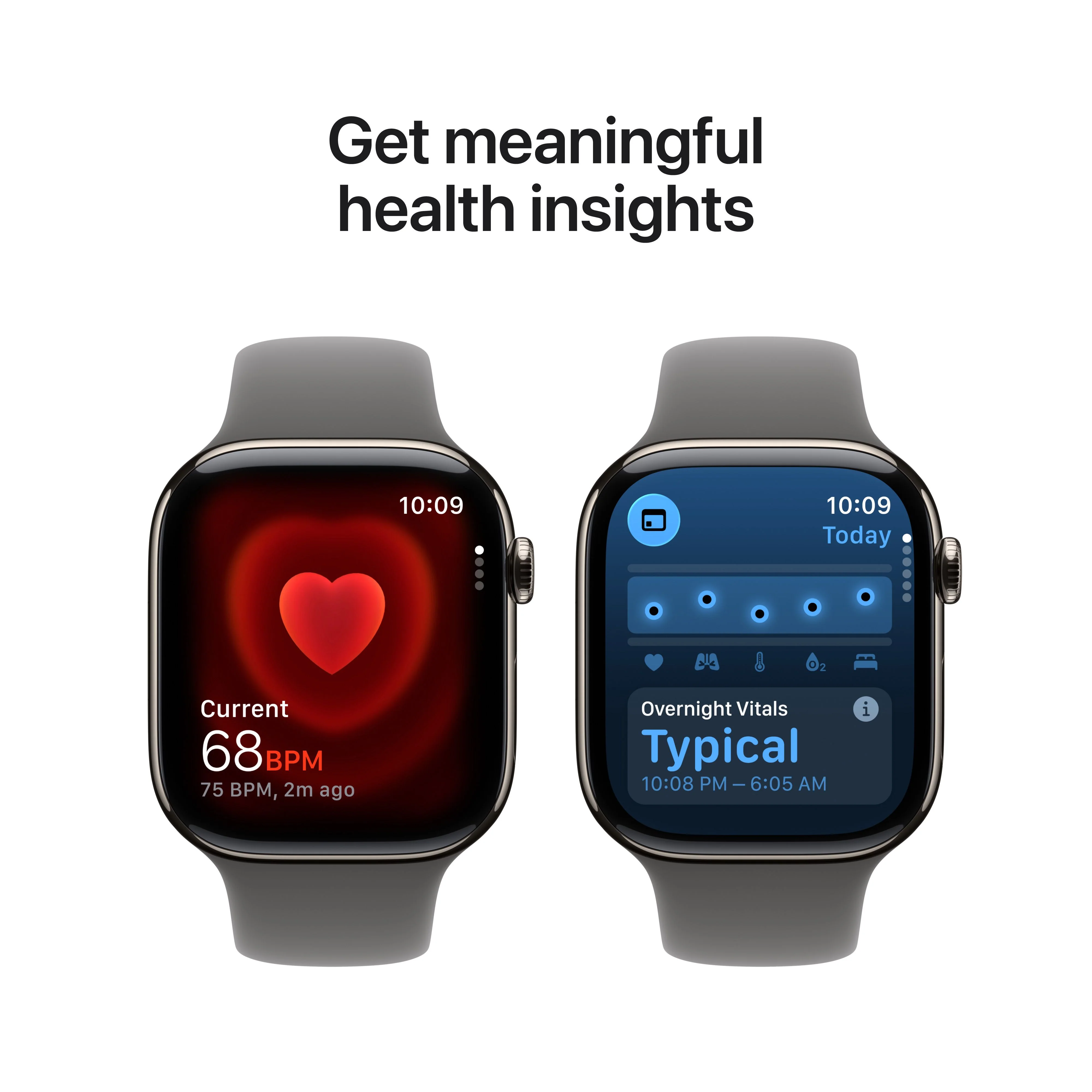 Apple Watch Series 11 (GPS + Cellular) • 46‑mm kast van naturel titanium • Rotsgrijs sportbandje - M/L - Image 5