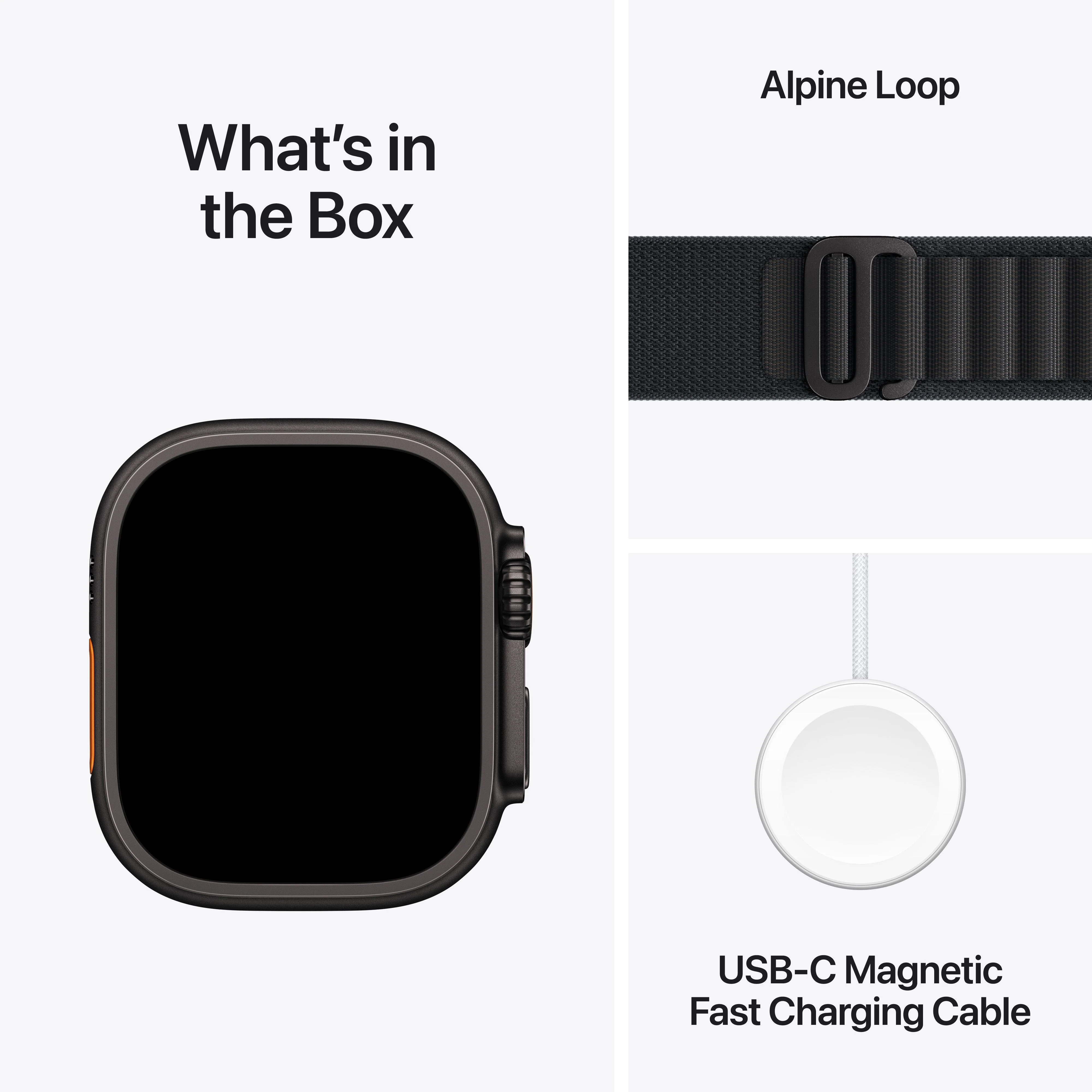 Apple Watch Ultra 3 (GPS + Cellular) • 49-mm kast van zwart titanium • Zwart Alpine‑bandje - S - Image 7