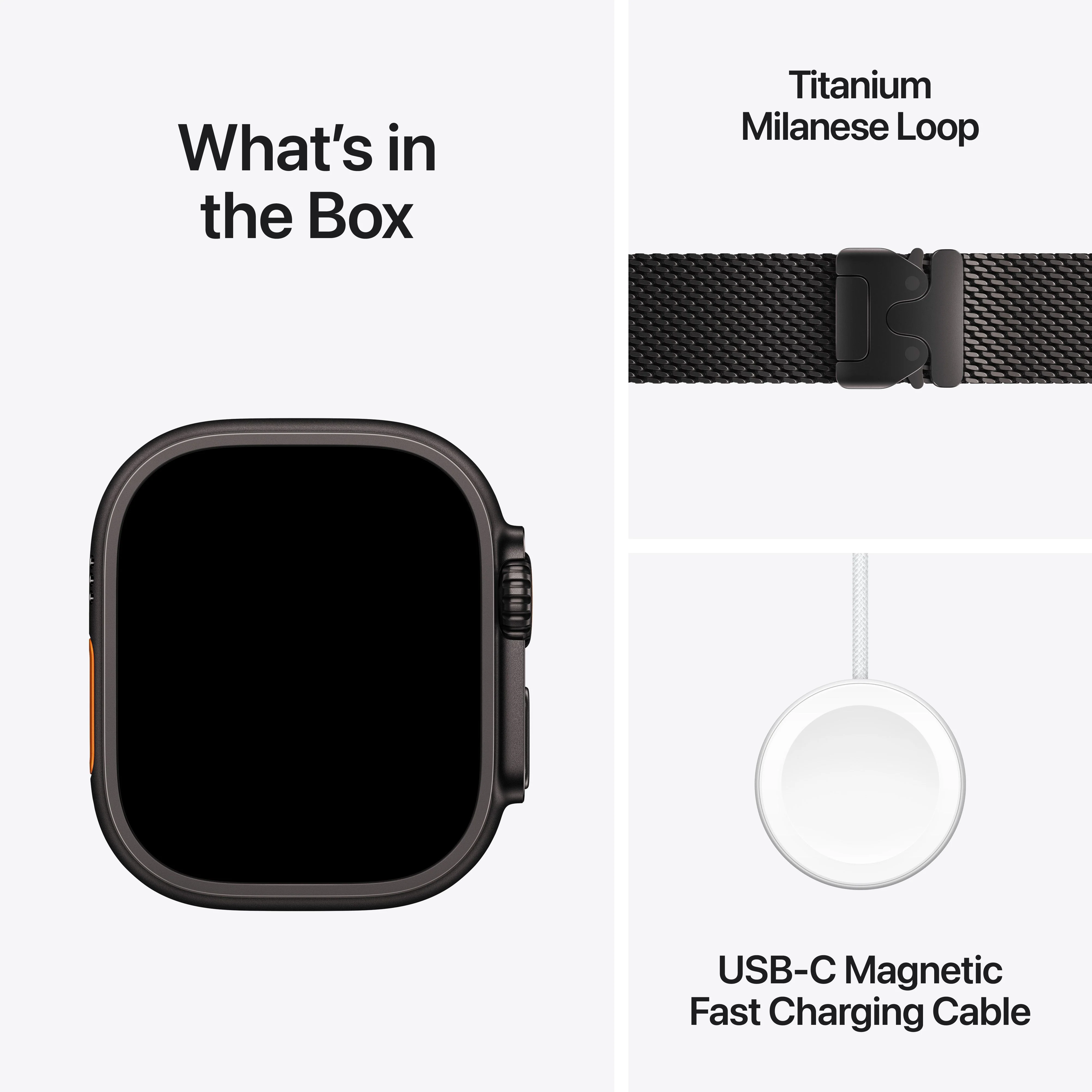 Apple Watch Ultra 3 (GPS + Cellular) • 49-mm kast van zwart titanium • Milanees bandje van zwart titanium - M - Image 7