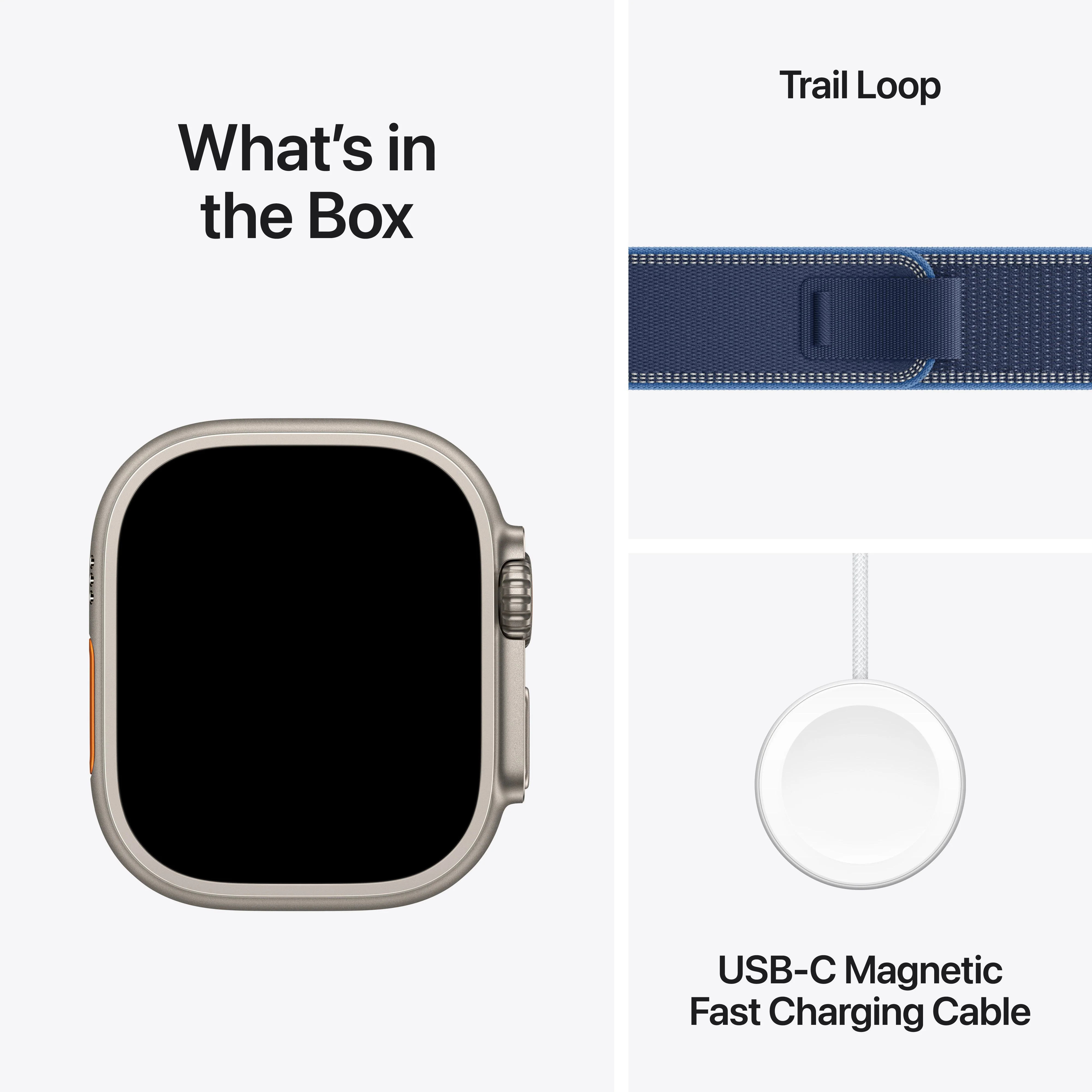 Apple Watch Ultra 3 (GPS + Cellular) • 49-mm kast van naturel titanium • Blauw/felblauw Trail‑bandje - M/L - Image 7