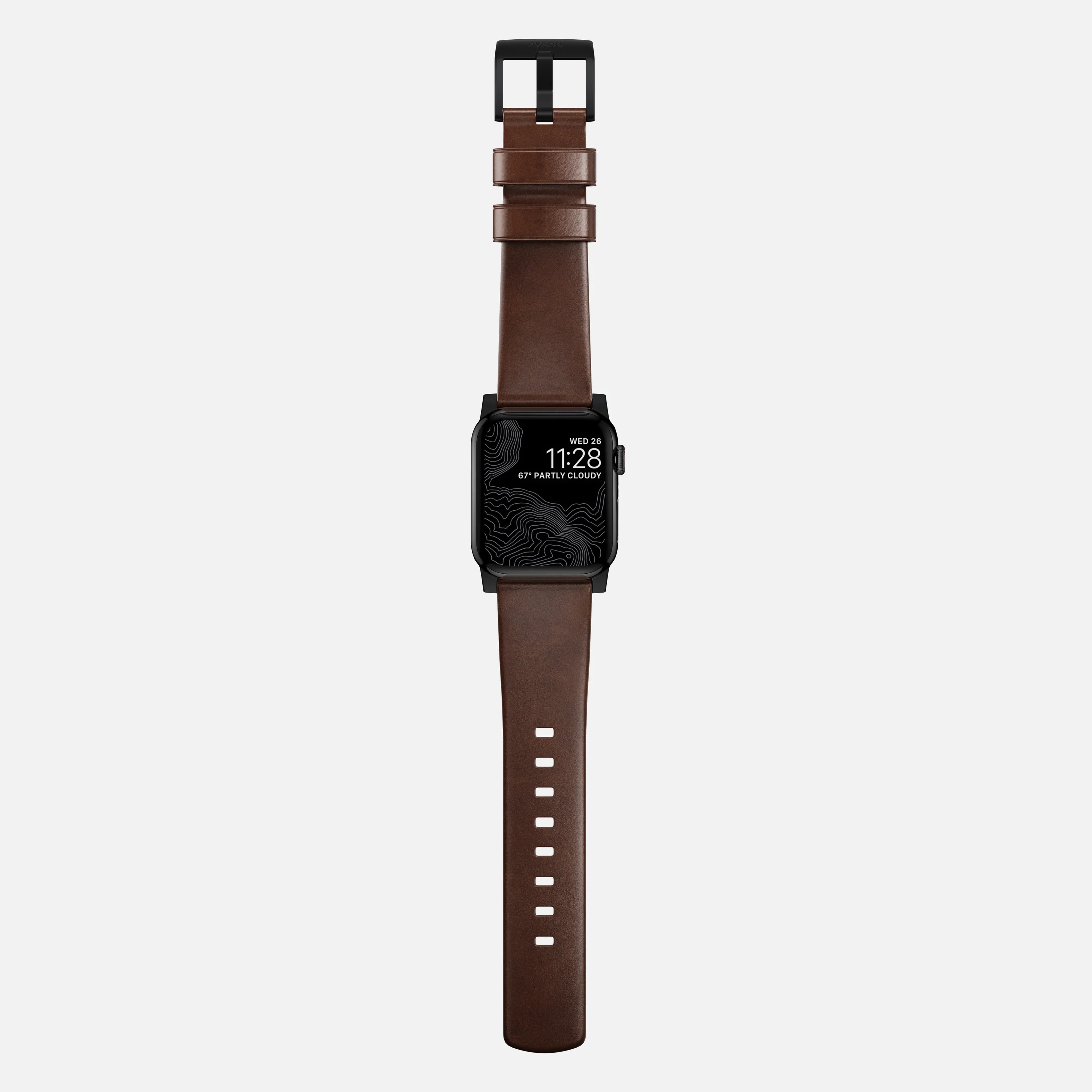 Nomad Bandje - Modern - 44/45/46/49 mm - Bruin - Zwarte Hardware - Image 4