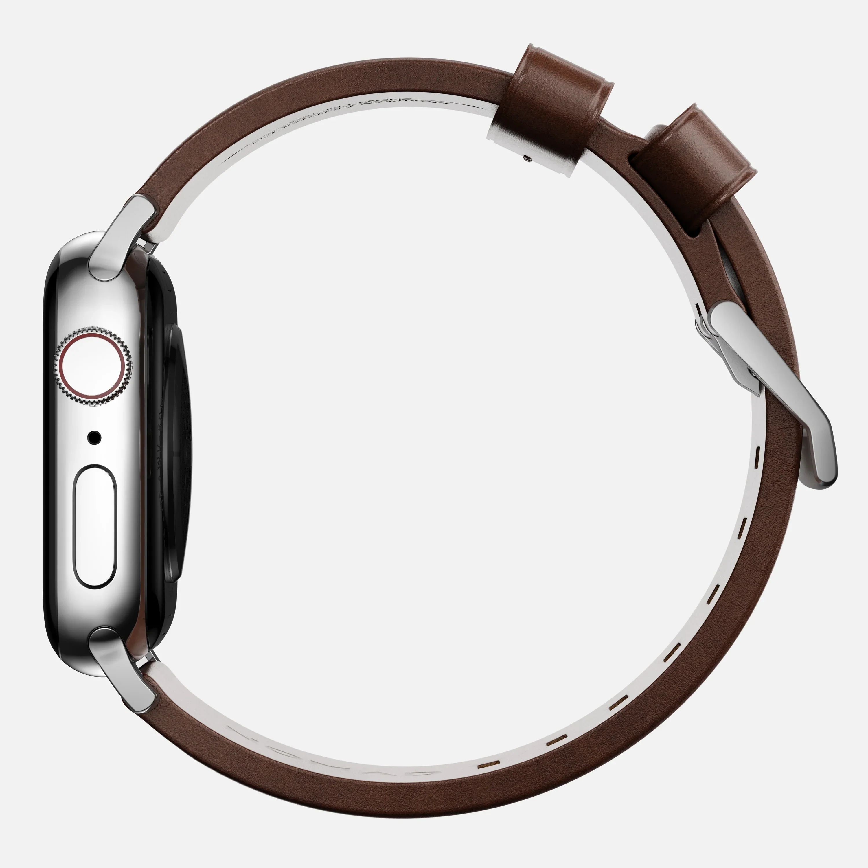 Nomad Bandje - Modern - 44/45/46/49 mm - Bruin - Zilveren Hardware - Image 4