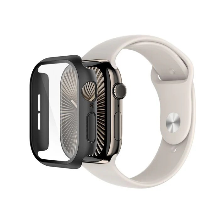 Belkin ScreenForce | TemperedCurve Antimicrobiële Screenprotector + bumper voor Apple Watch Series 10/11 - 46 mm - Zwart