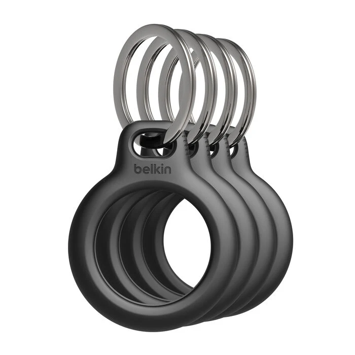 Belkin Beschermende houder met sleutelhanger voor AirTag (4-pack) - Zwart