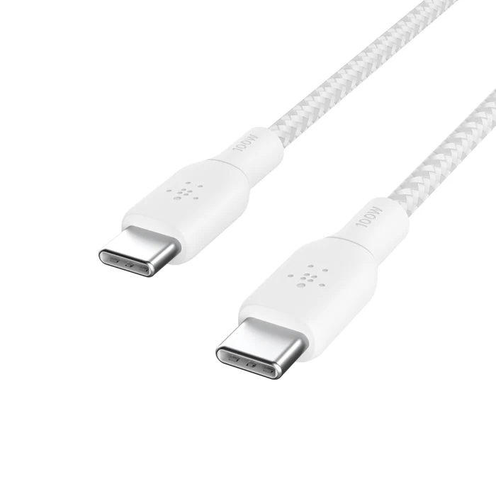 EOL Belkin BoostCharge | gevlochten siliconen USB-C/USB-C-kabel (100W) - 3m - Wit - Image 3