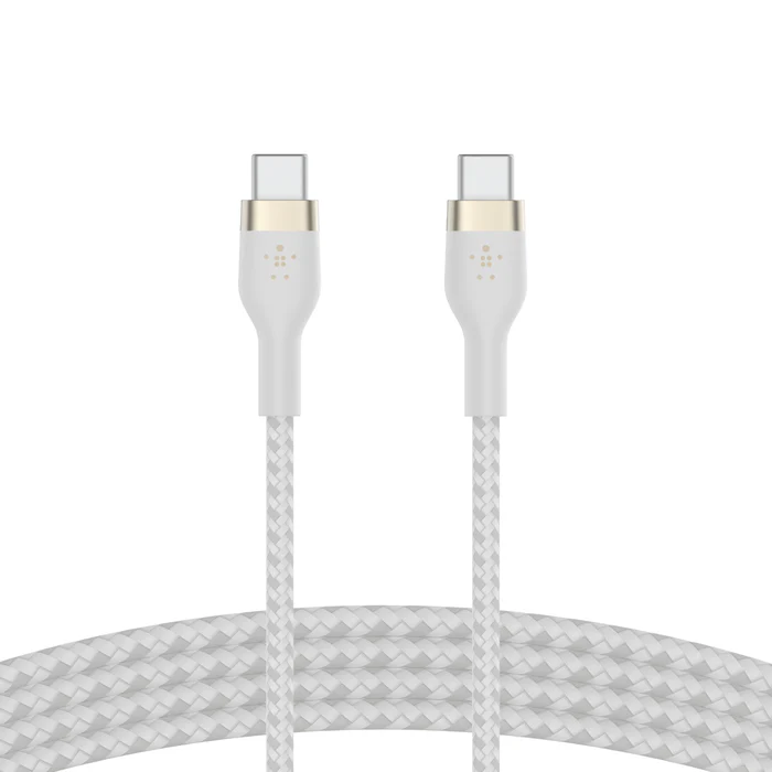 Belkin BoostCharge Pro Flex | Gevlochten siliconen USB-C/USB-C-kabel - 2m - Wit - Image 2