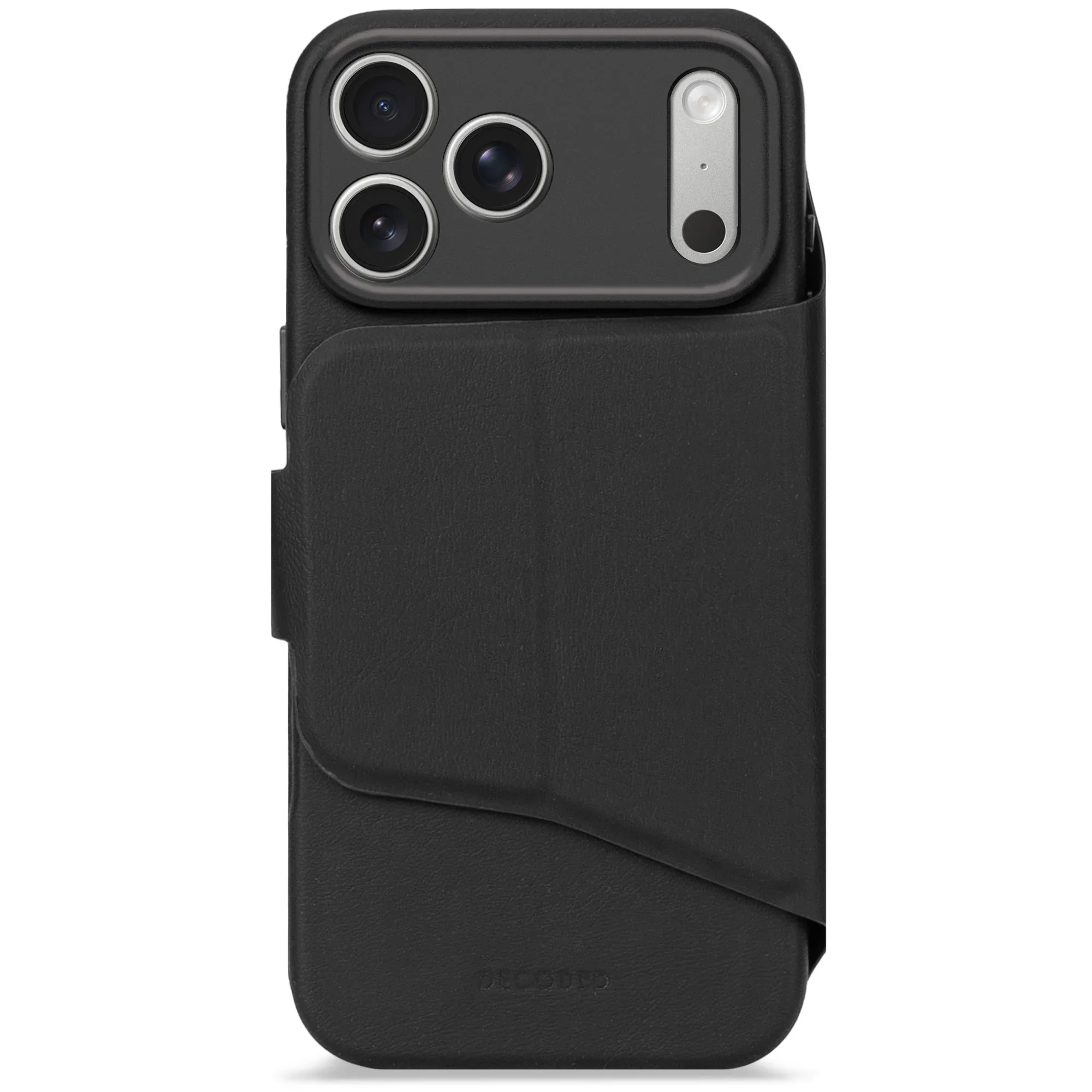 Decoded Textured Silicone Detachable Wallet voor iPhone 17 Pro Max - Phantom Zwart