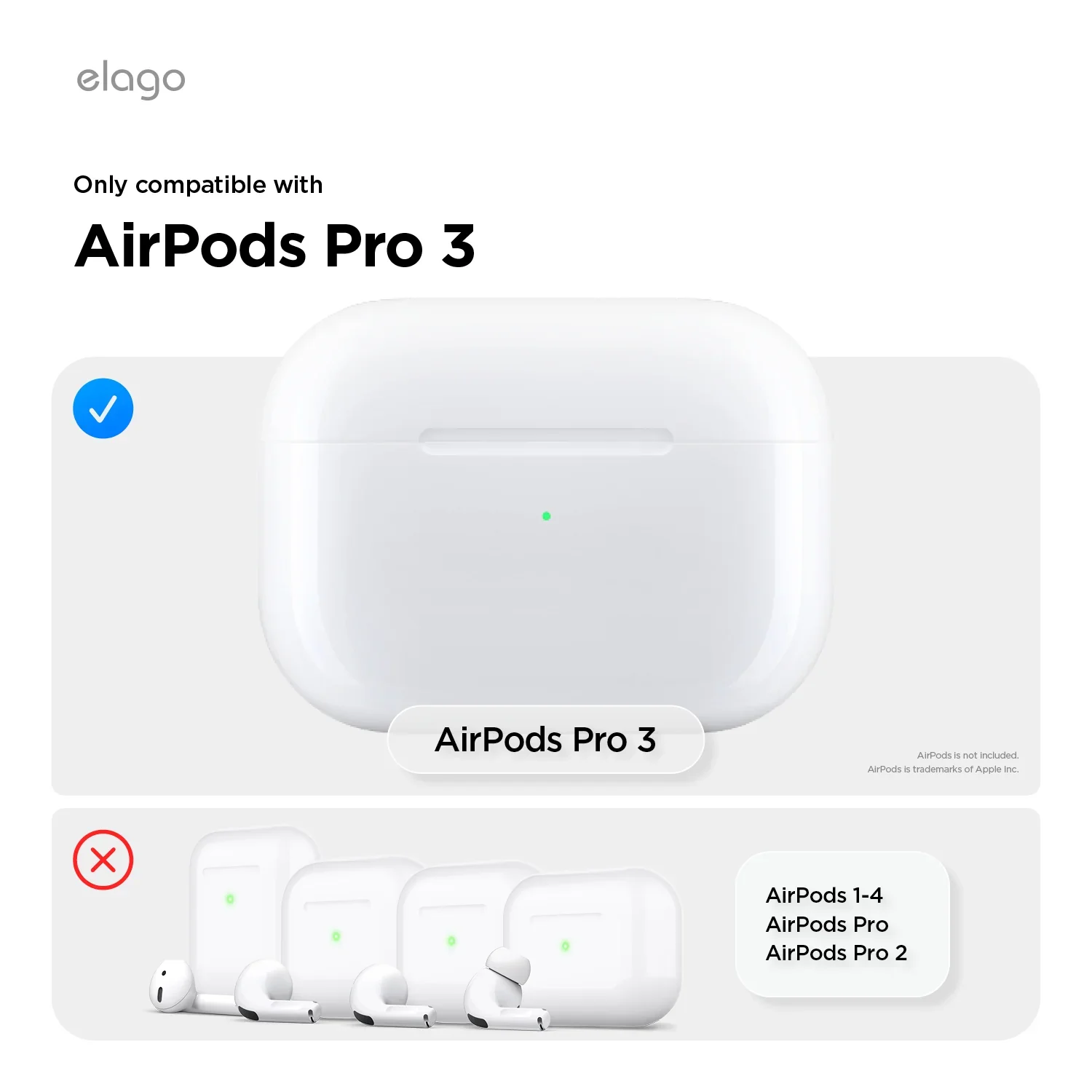 Elago Silicone Hang Case voor AirPods Pro (3e gen.) - Wit (Nightglow Blue) - Image 2