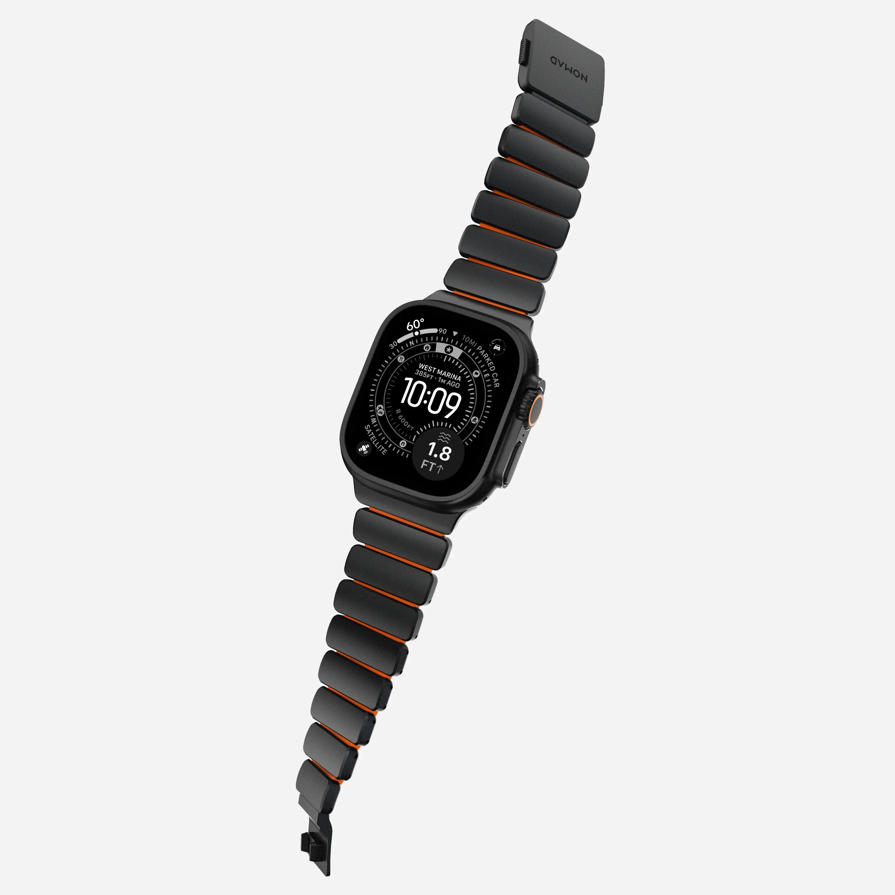 Nomad Stratos bandje - Zwarte hardware - 44/45/46/49 mm - Oranje - Image 7