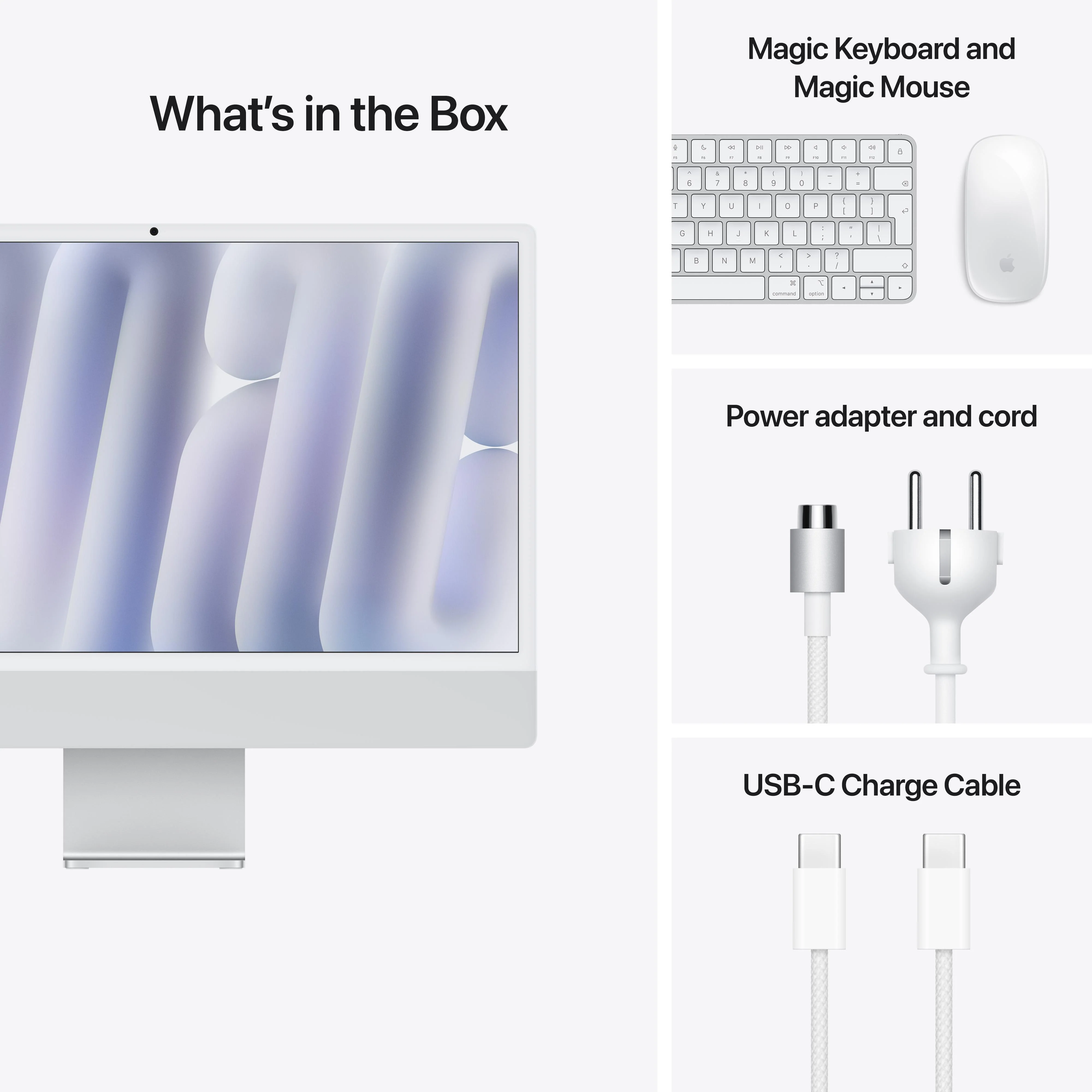 24-inch iMac met Retina 4,5K‑display: Apple M4-chip met 8‑core CPU en 8‑core GPU, 16 GB, 256 GB, Magic Keyboard - Zilver (Azerty FR) - Image 9