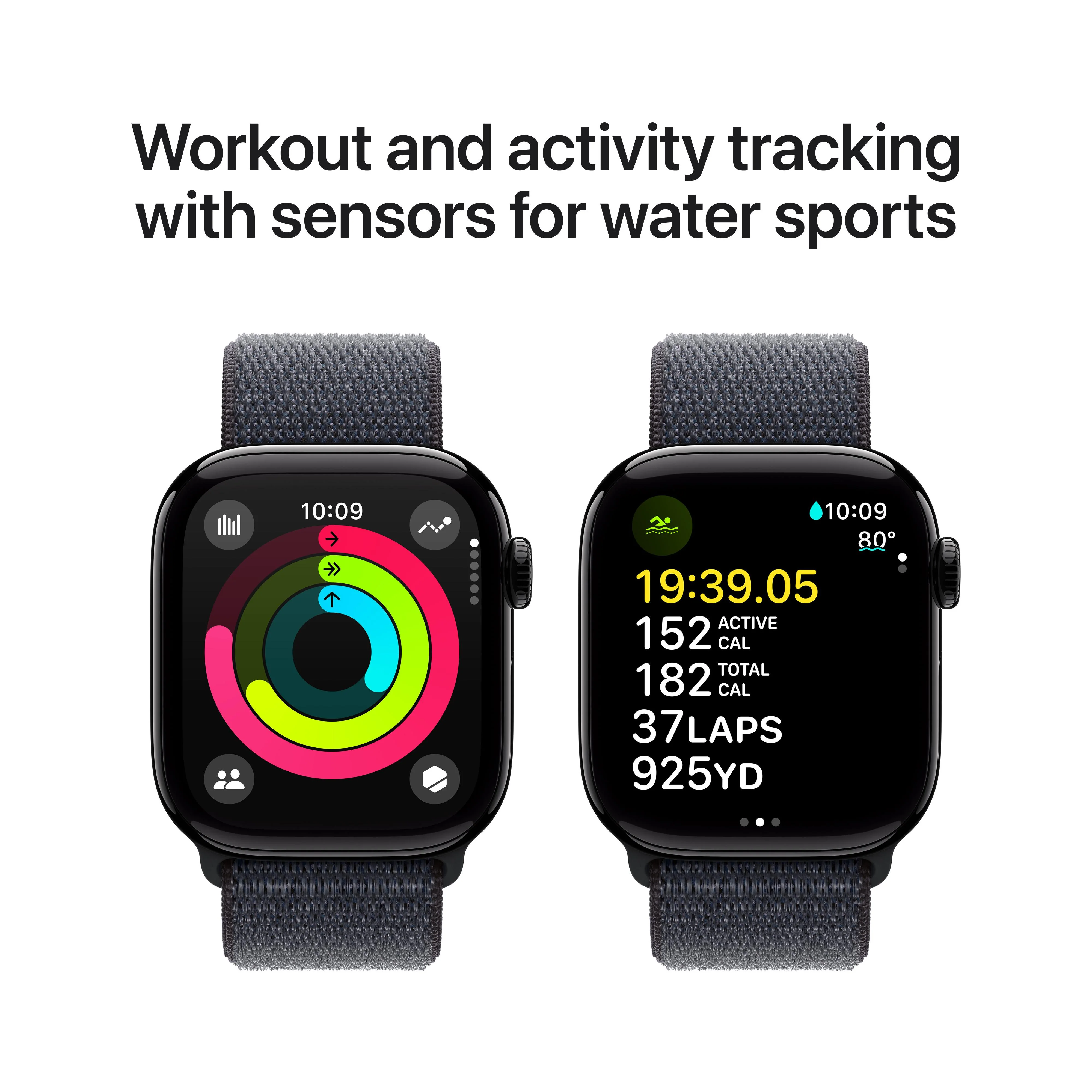 [OPEN BOX] EOL Apple Watch Series 10 (GPS + Cellular) • 42‐mm kast van gitzwart aluminium • Inkt geweven sportbandje - Image 4