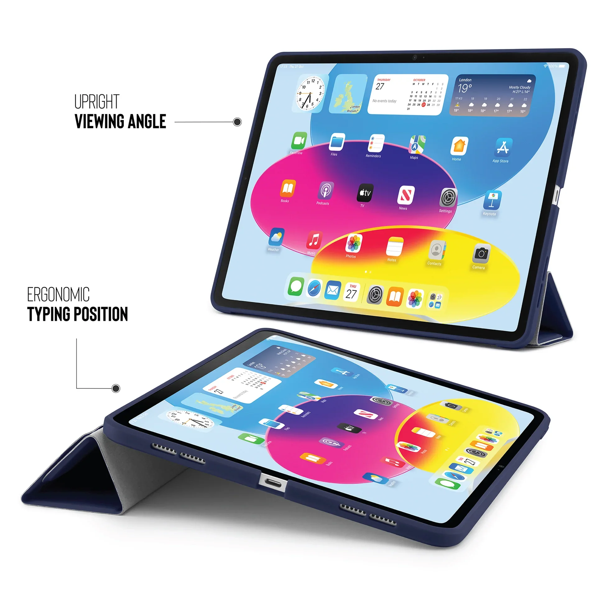 Pipetto Origami Case voor iPad (10e gen./A16) - Donkerblauw - Image 2
