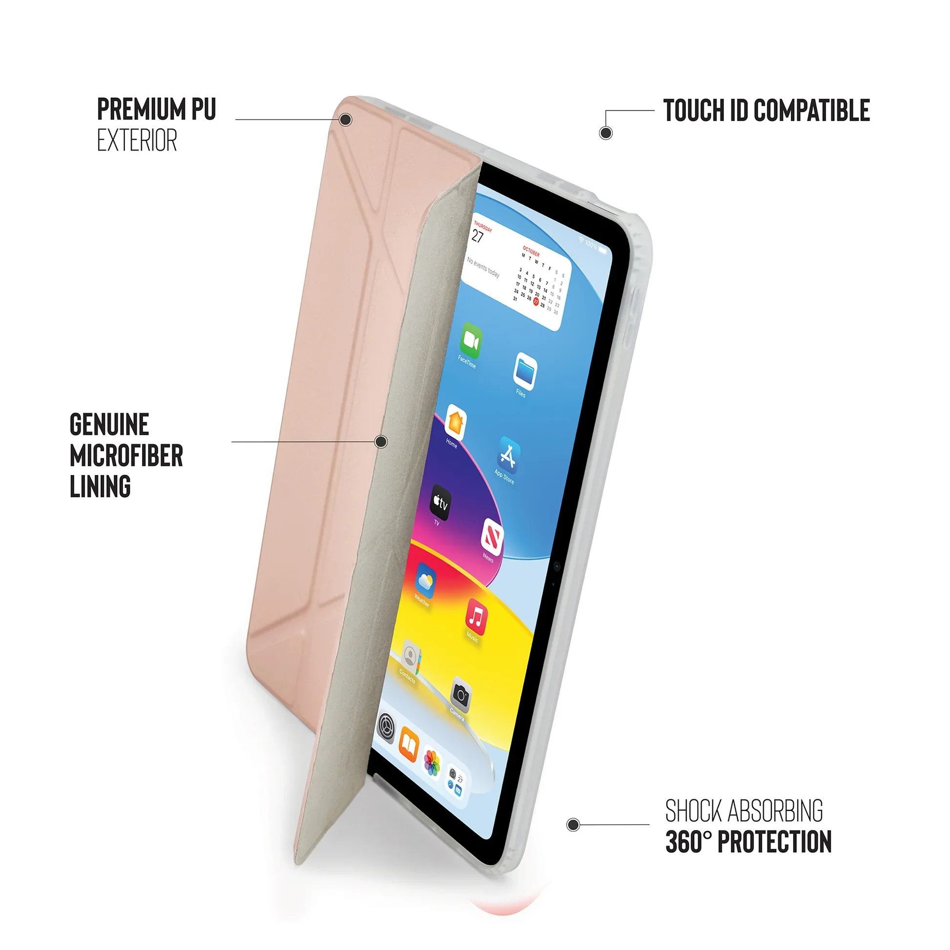 Pipetto Origami Case voor iPad (10e gen./A16) - Metaalroze - Image 4