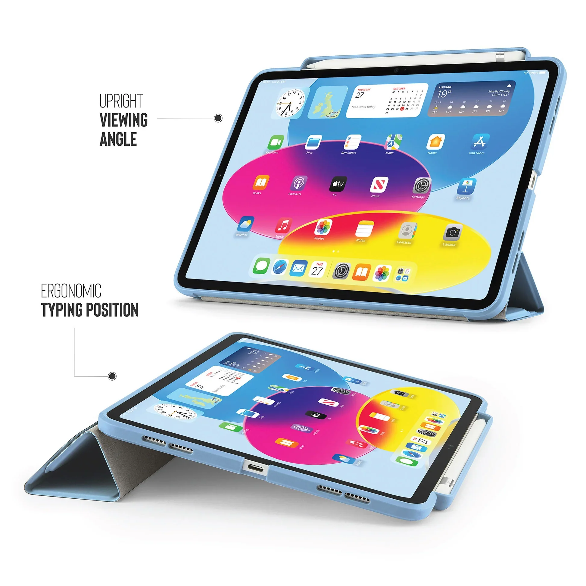 Pipetto Origami Pencil Case voor iPad (10e gen./A16) - Lichtblauw - Image 5