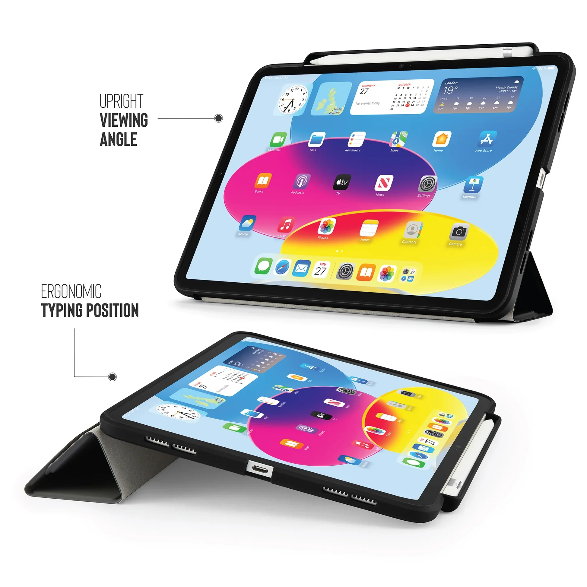 Pipetto Origami Pencil Case voor iPad (10e gen./A16) - Zwart - Image 3
