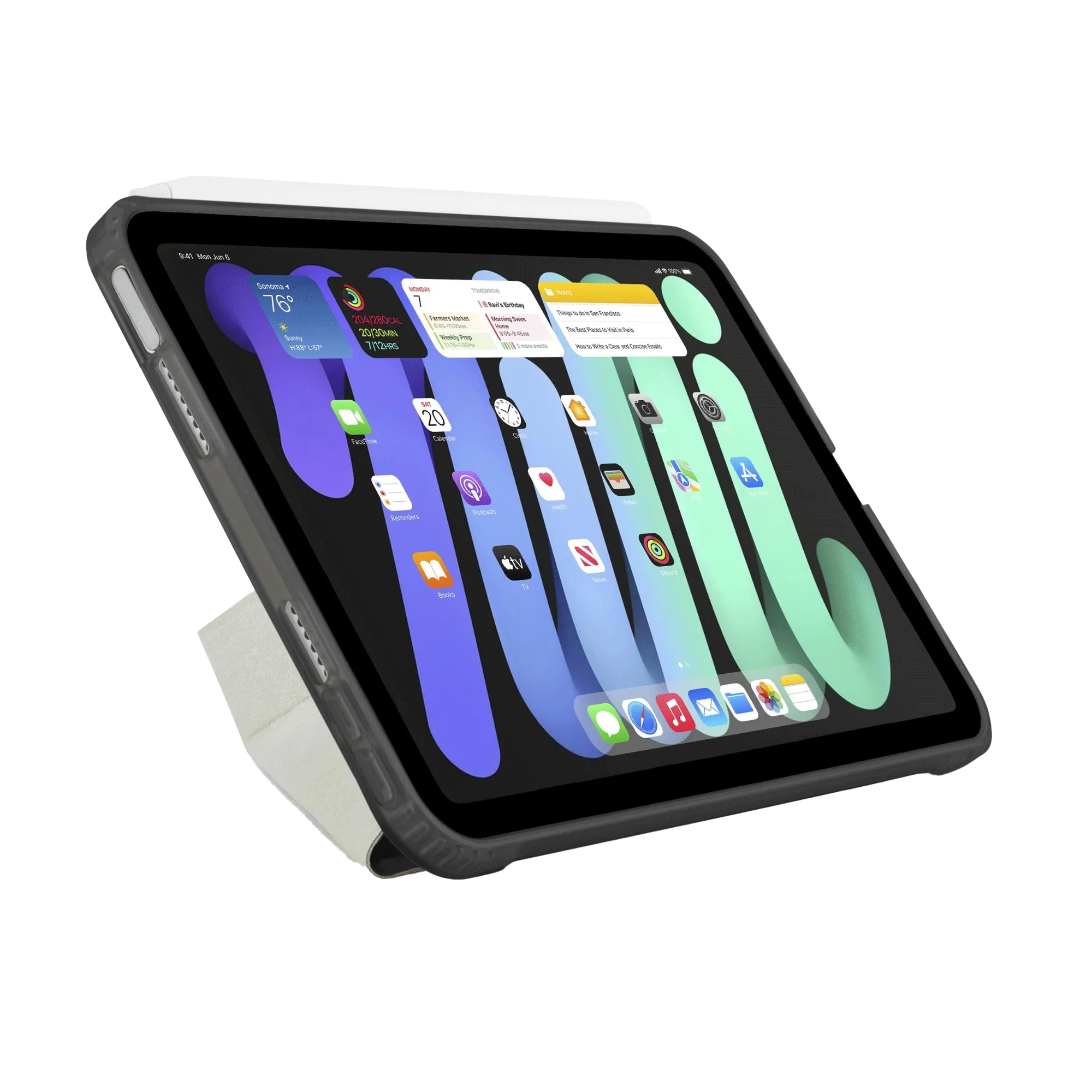 Pipetto Origami Case voor iPad mini 6/7 - Zwart