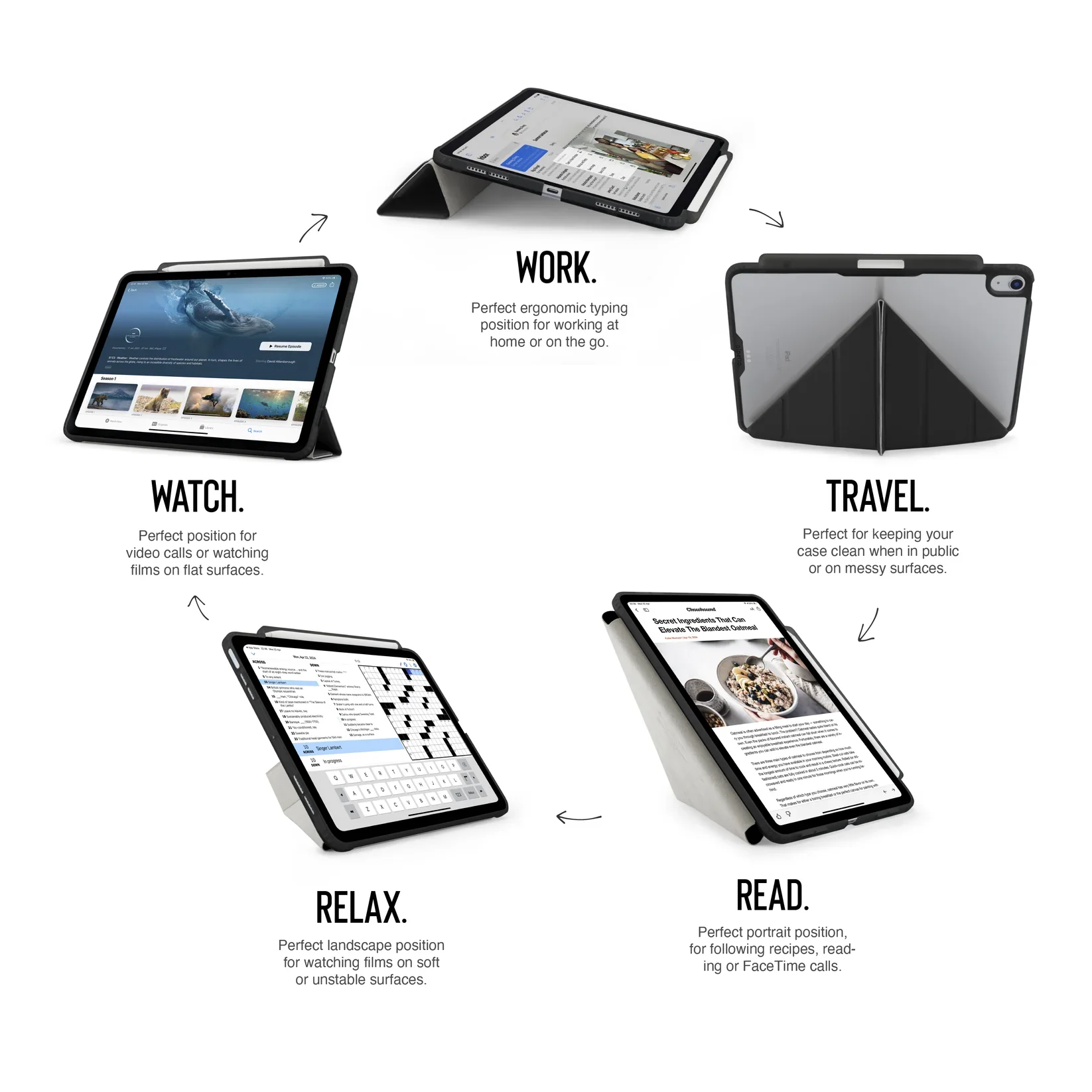 Pipetto Origami Pencil Case voor iPad Air 11-inch (M4/M3/M2) / iPad Air 10,9-inch (2022/2020) - Zwart - Image 4