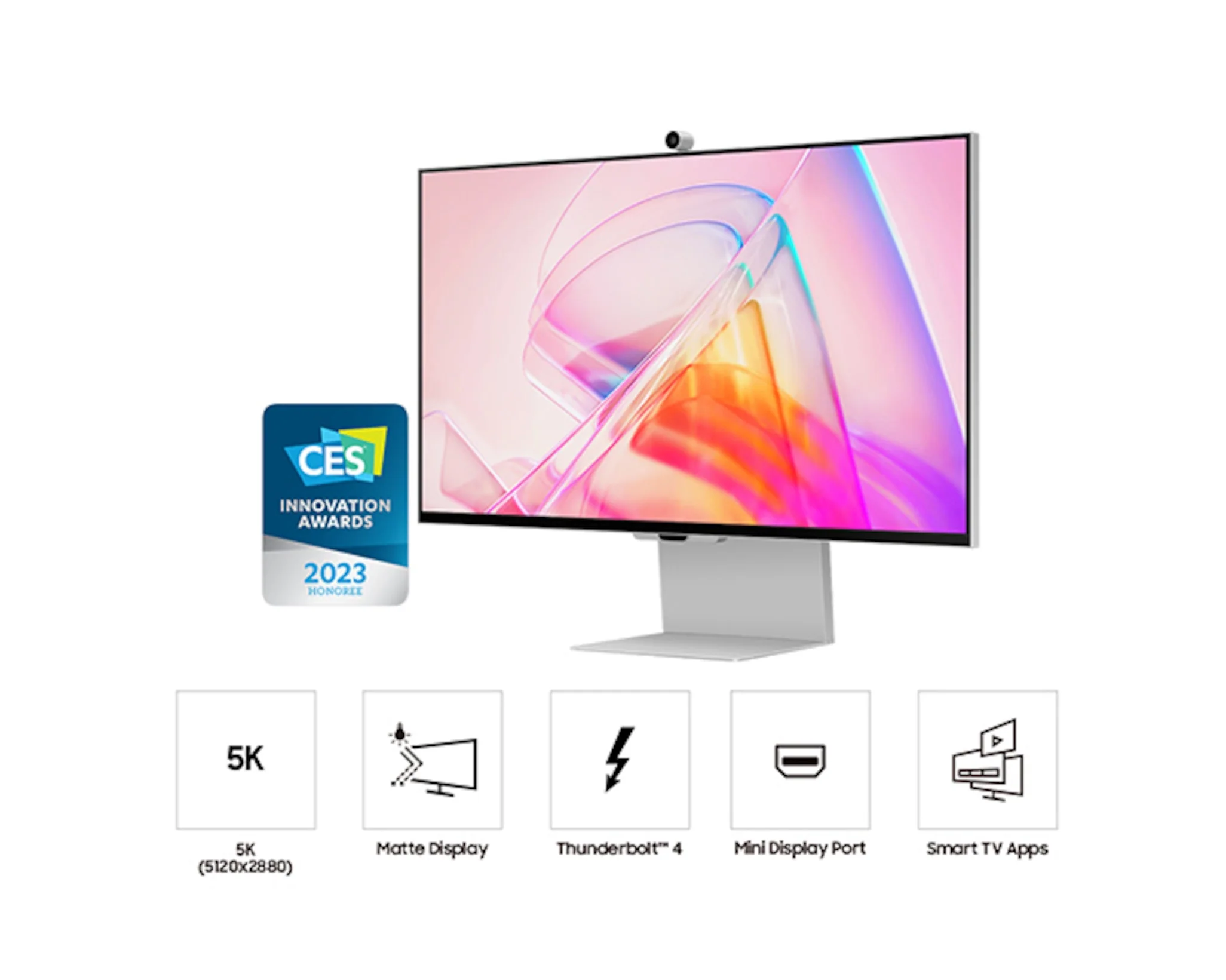 Samsung ViewFinity S9 27-inch LED monitor / 5120 x 2880 5K @ 60 Hz / IPS / 600 cd/m² / 1000:1 / 5 ms / 1 x Thunderbolt 4 / 3 x USB-C / 1 x Mini DP (Zilver) - Image 3