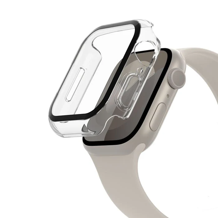 Belkin ScreenForce | TemperedCurve Antimicrobiële Screenprotector + bumper voor Apple Watch Series 9/8/7/SE - 40/41 mm - Transparant