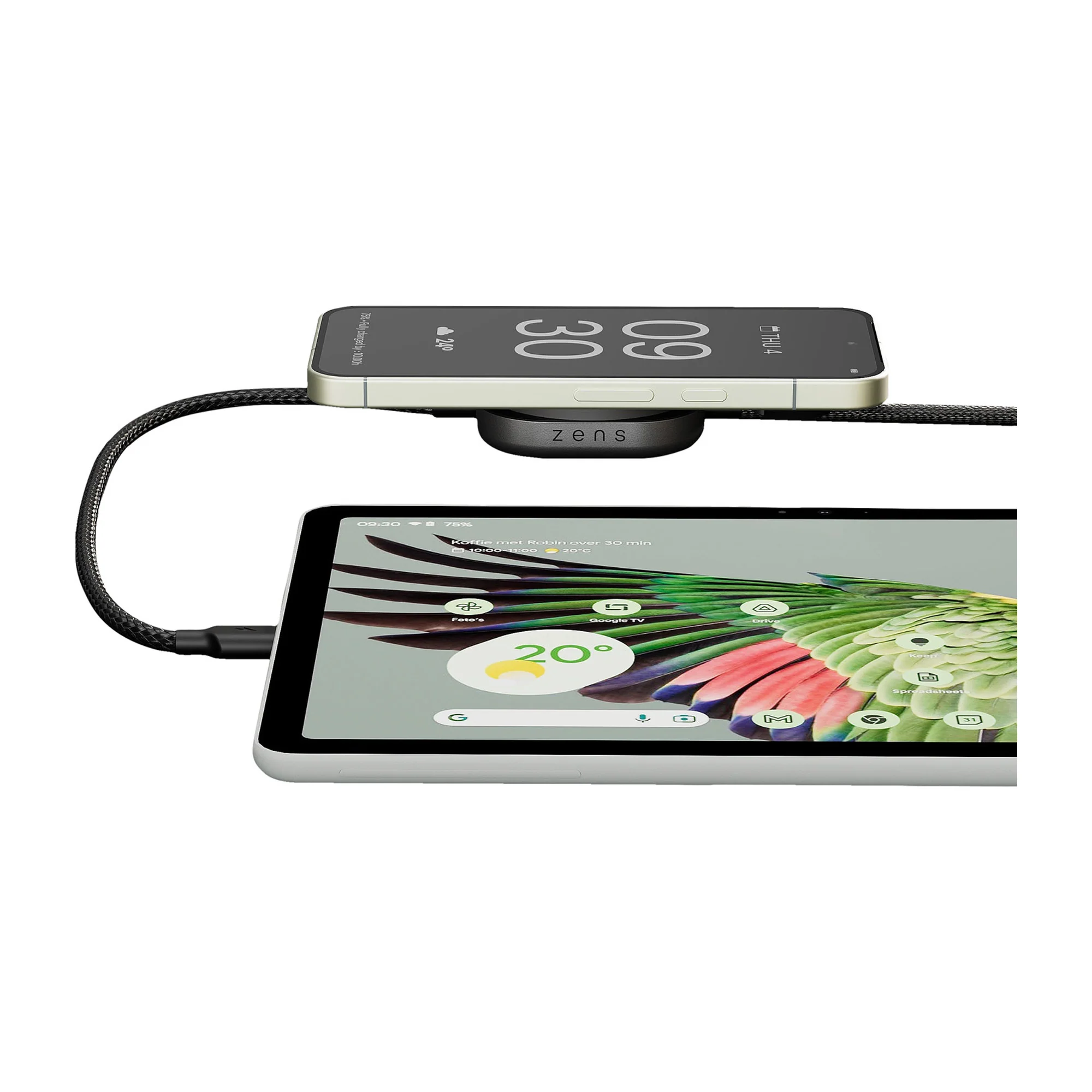 Zens Pro 2 | Wireless Charger - Charging Cable USB-C/USB-C - Zwart - Image 2